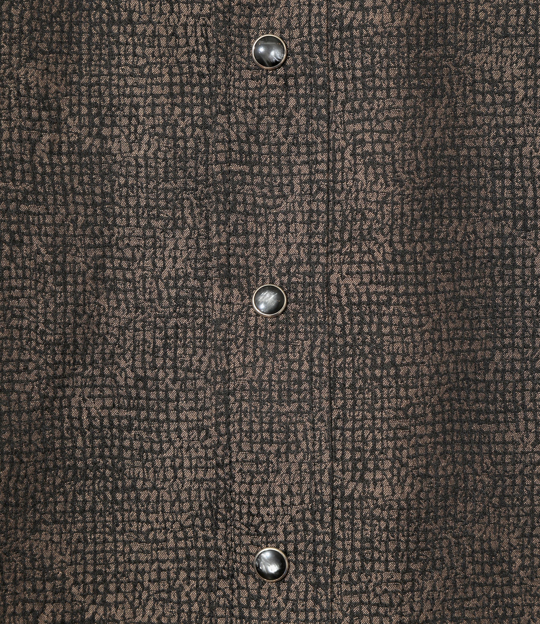 S/S Western Shirt - Brown - Micro Shadow Plaid - Image 3