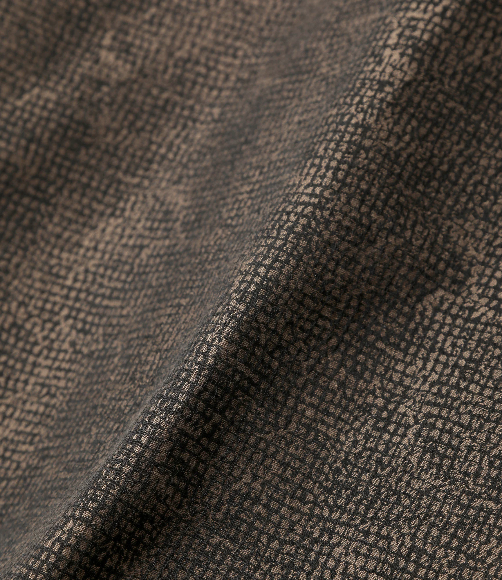 S/S Western Shirt - Brown - Micro Shadow Plaid - Image 5