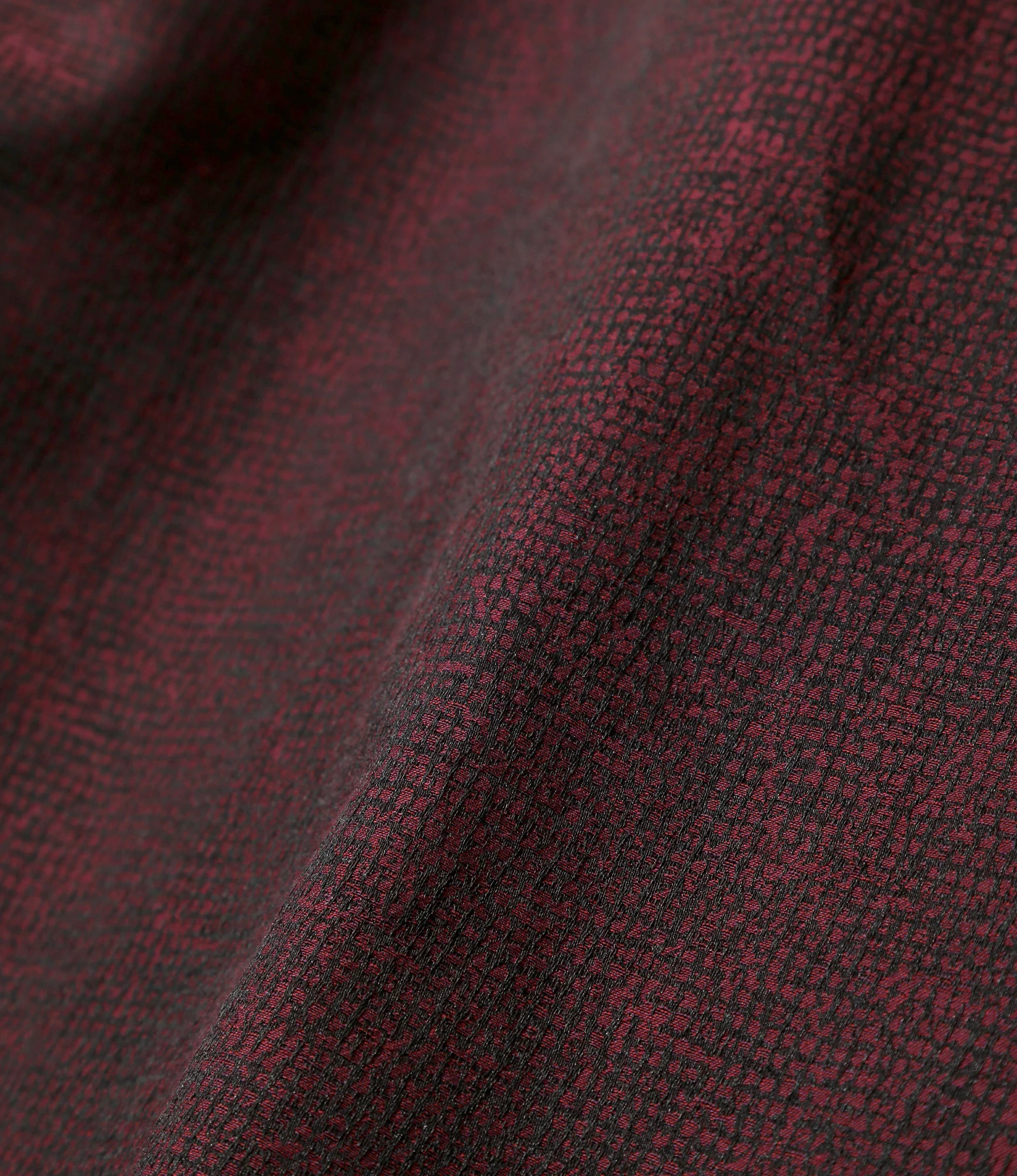 S/S Western Shirt - Burgundy - Micro Shadow Plaid - Image 5