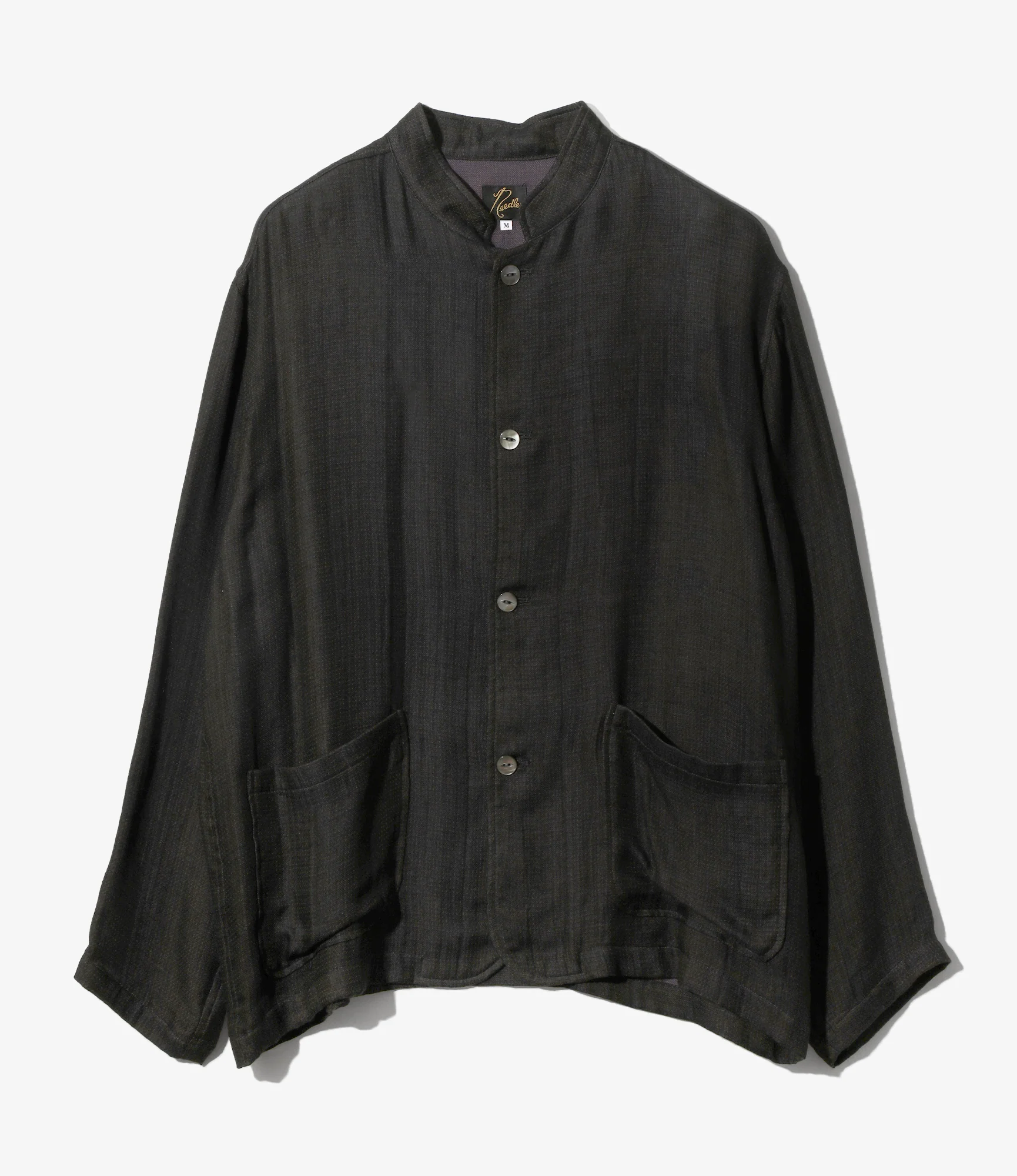 Stand Collar Jacket - Purple - Rayon Double Face Gauze