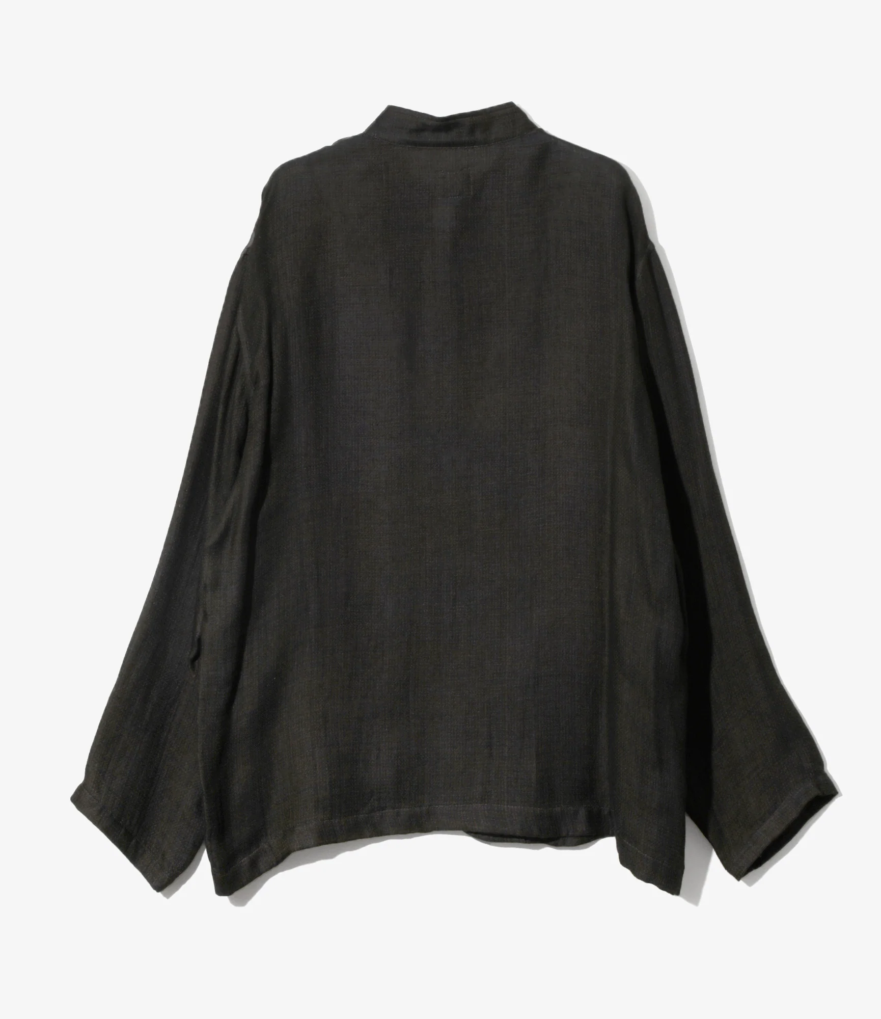 Stand Collar Jacket - Purple - Rayon Double Face Gauze - Image 3