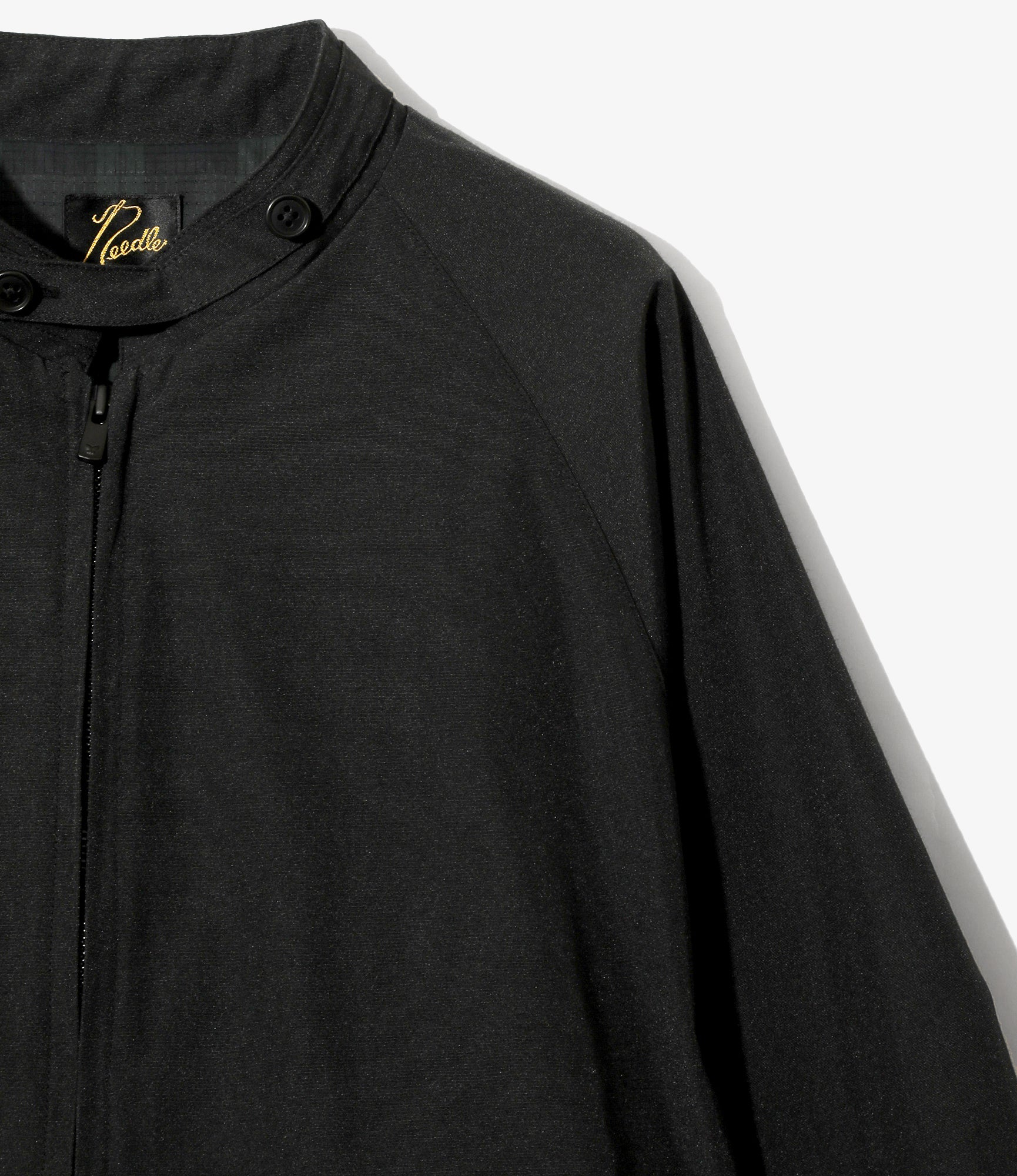 Stand Collor Sports Jacket - Black - PE Typewriter - Image 2