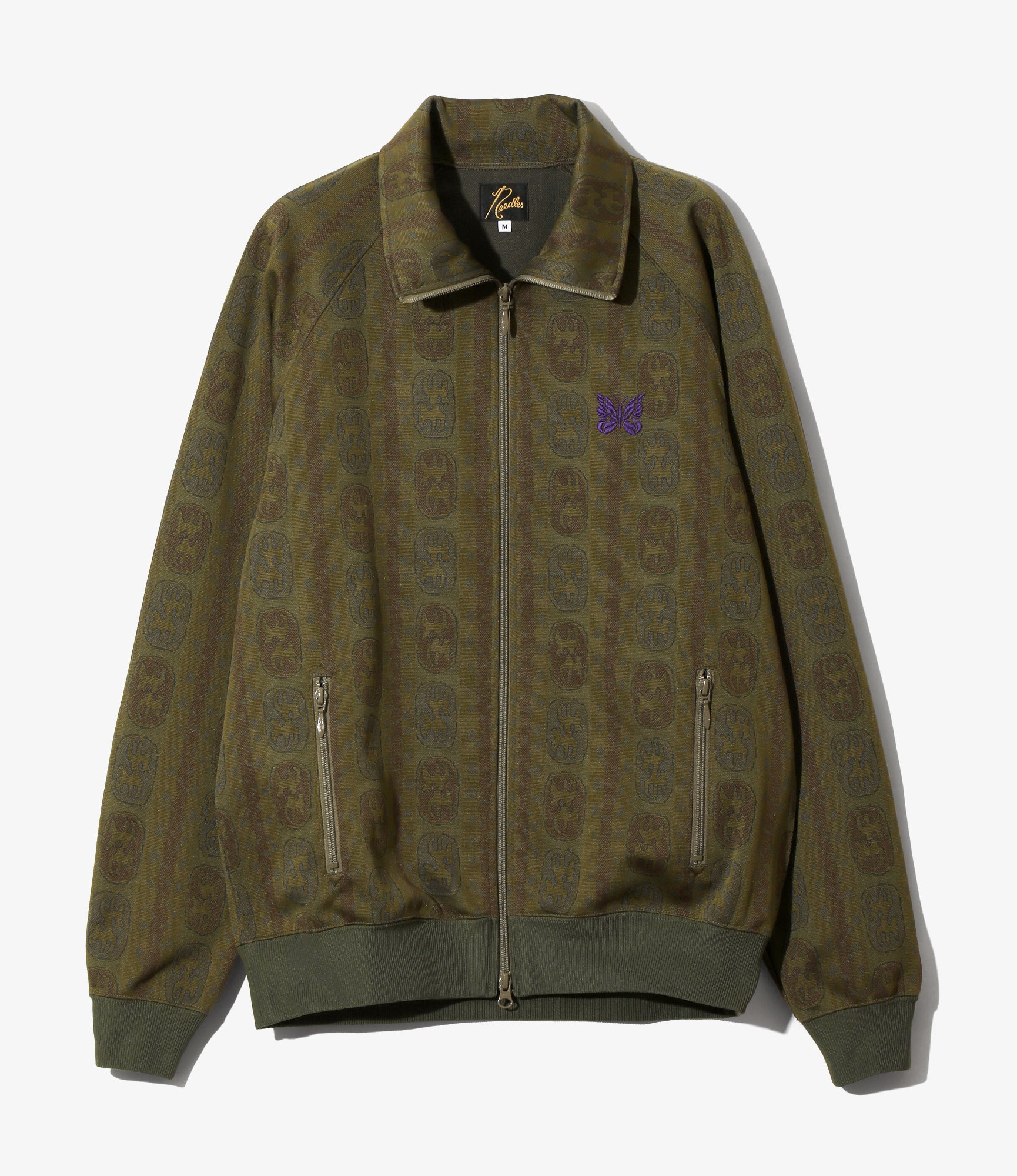 Track Jacket - Olive - Poly Jacquard