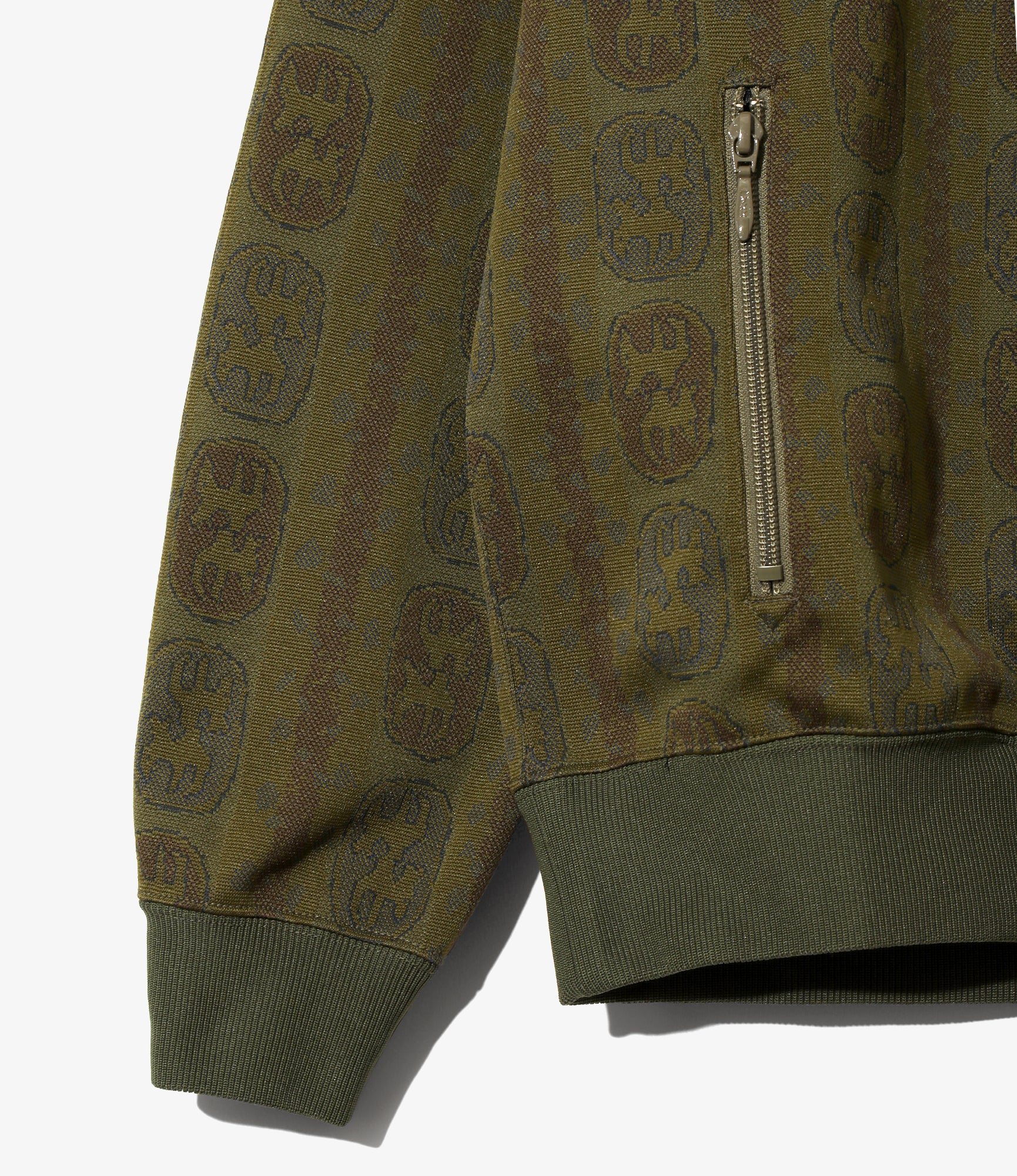 Track Jacket - Olive - Poly Jacquard - Image 3