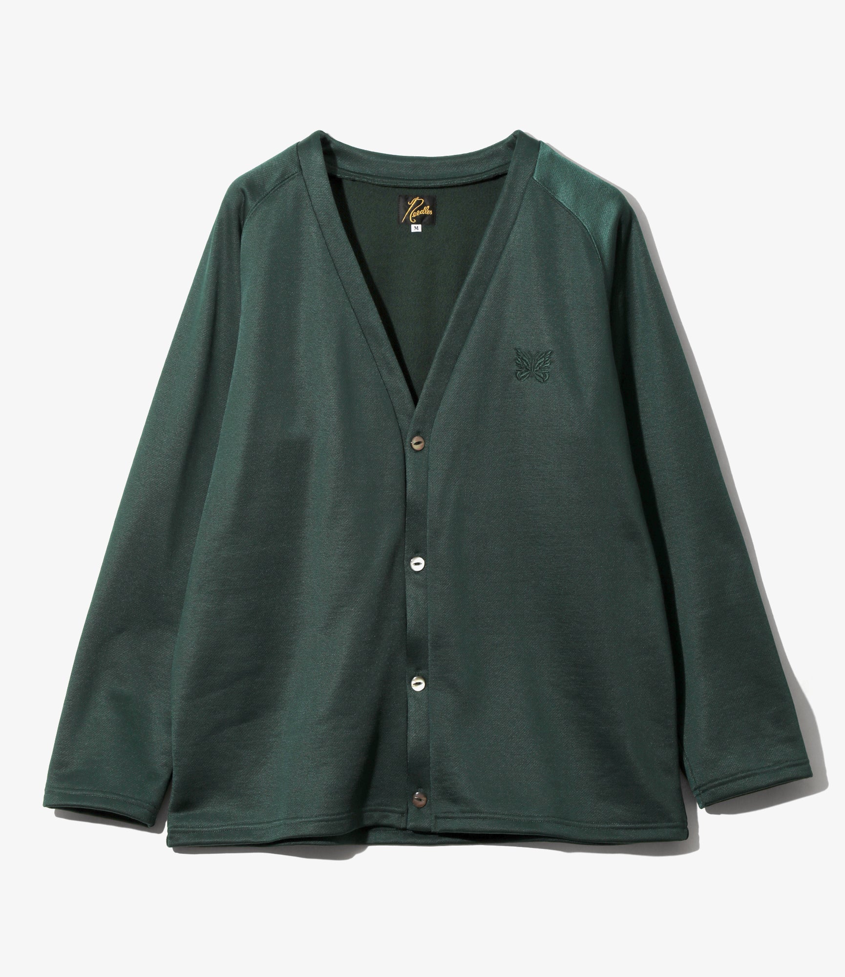 V-Neck Cardigan - Dk. Green - Bright Jersey