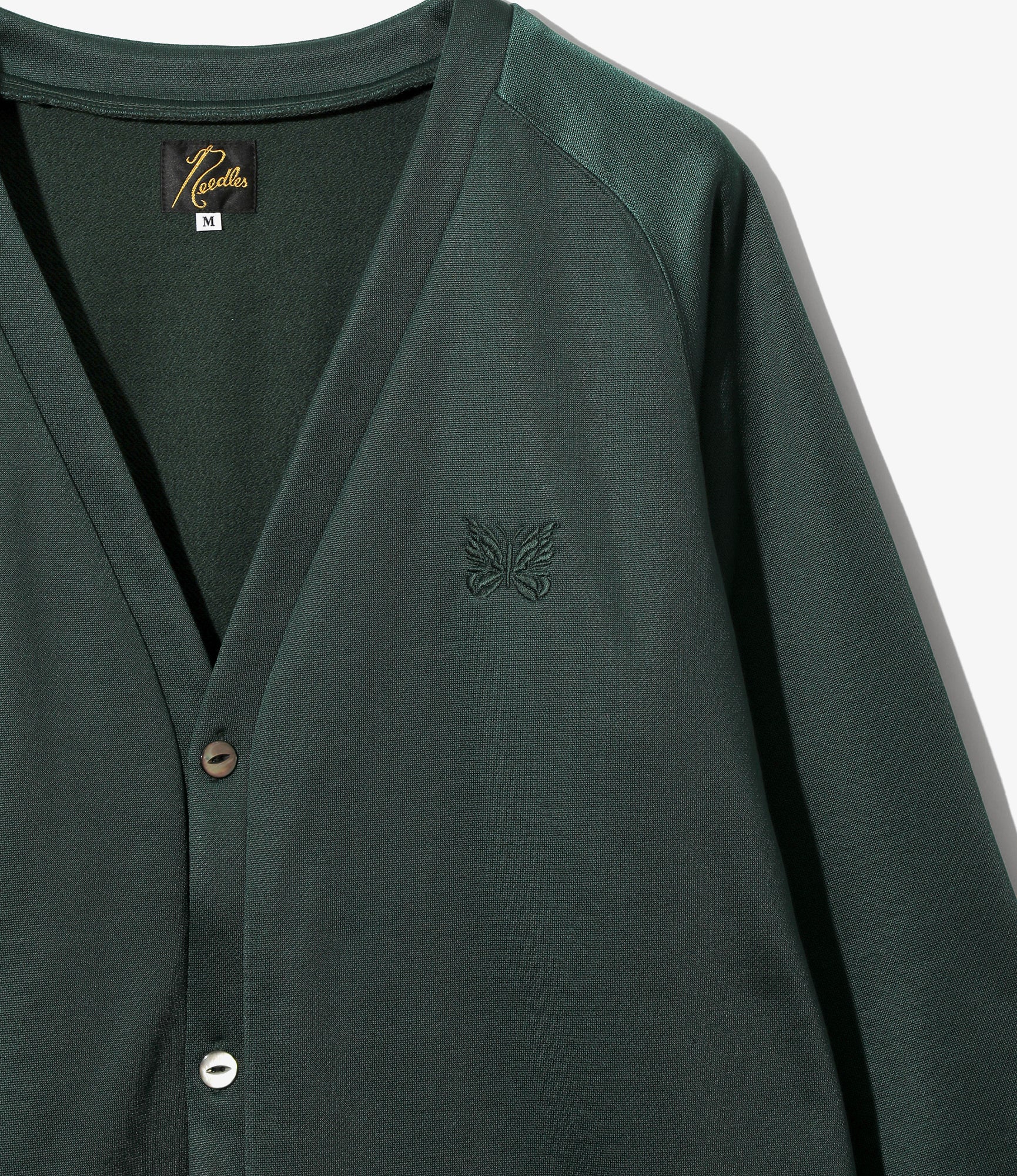 V-Neck Cardigan - Dk. Green - Bright Jersey - Image 2