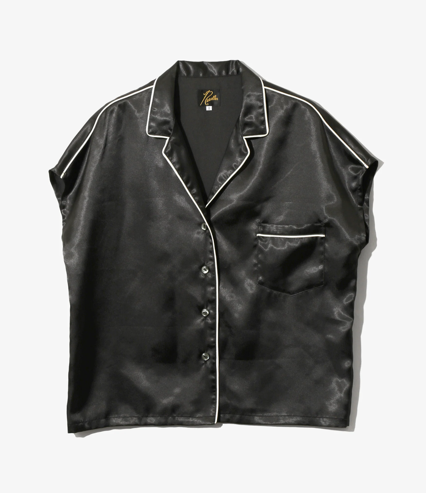 Women's French Sleeve Blouse - Black - Poly Sateen