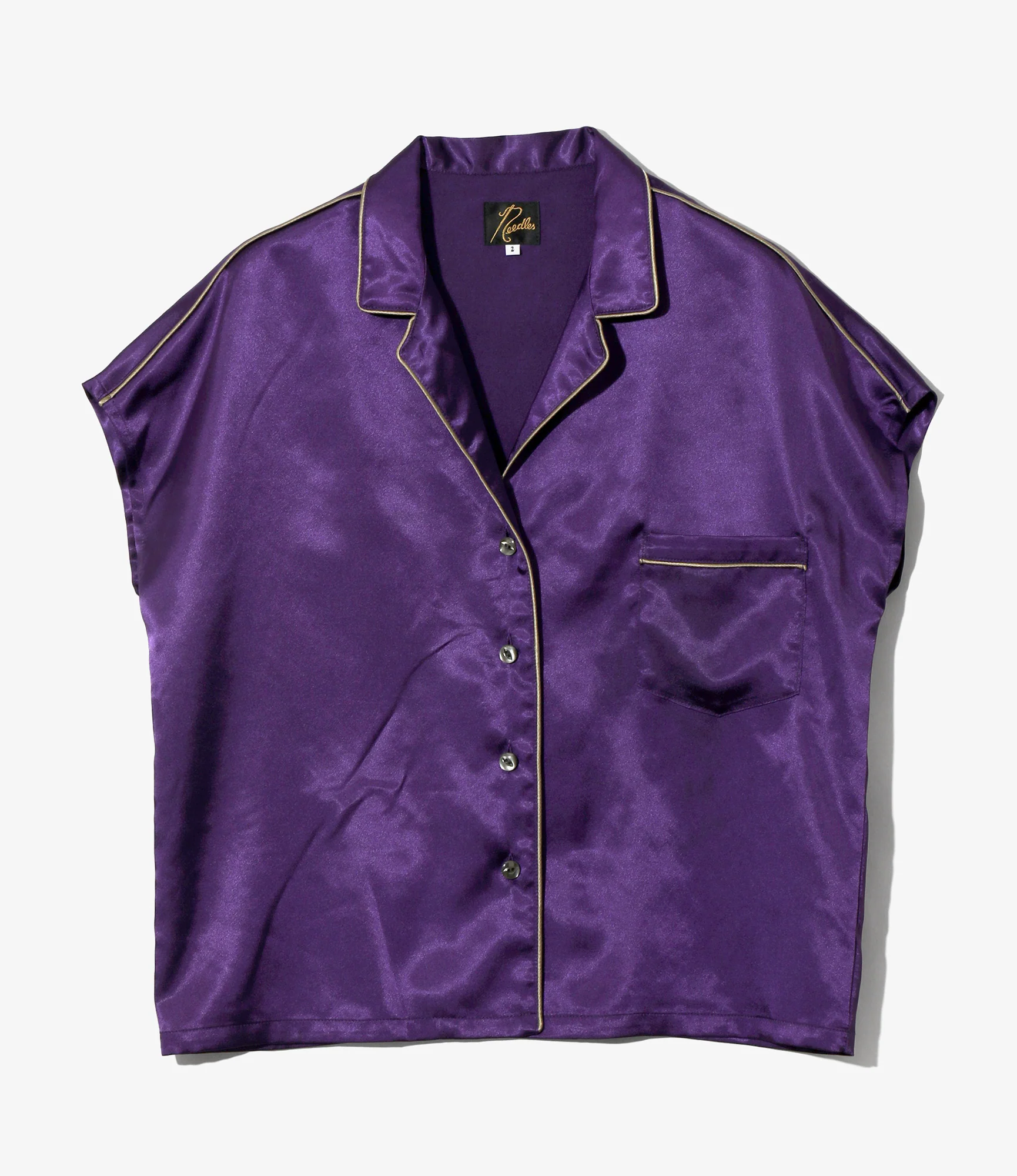Women's French Sleeve Blouse - Purple - Poly Sateen