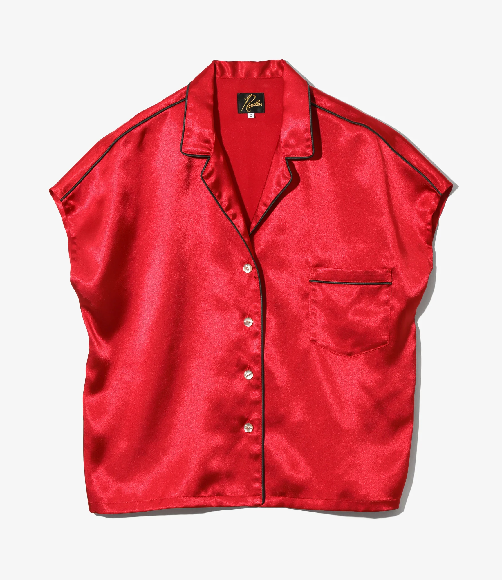 Women's French Sleeve Blouse - Red - Poly Sateen