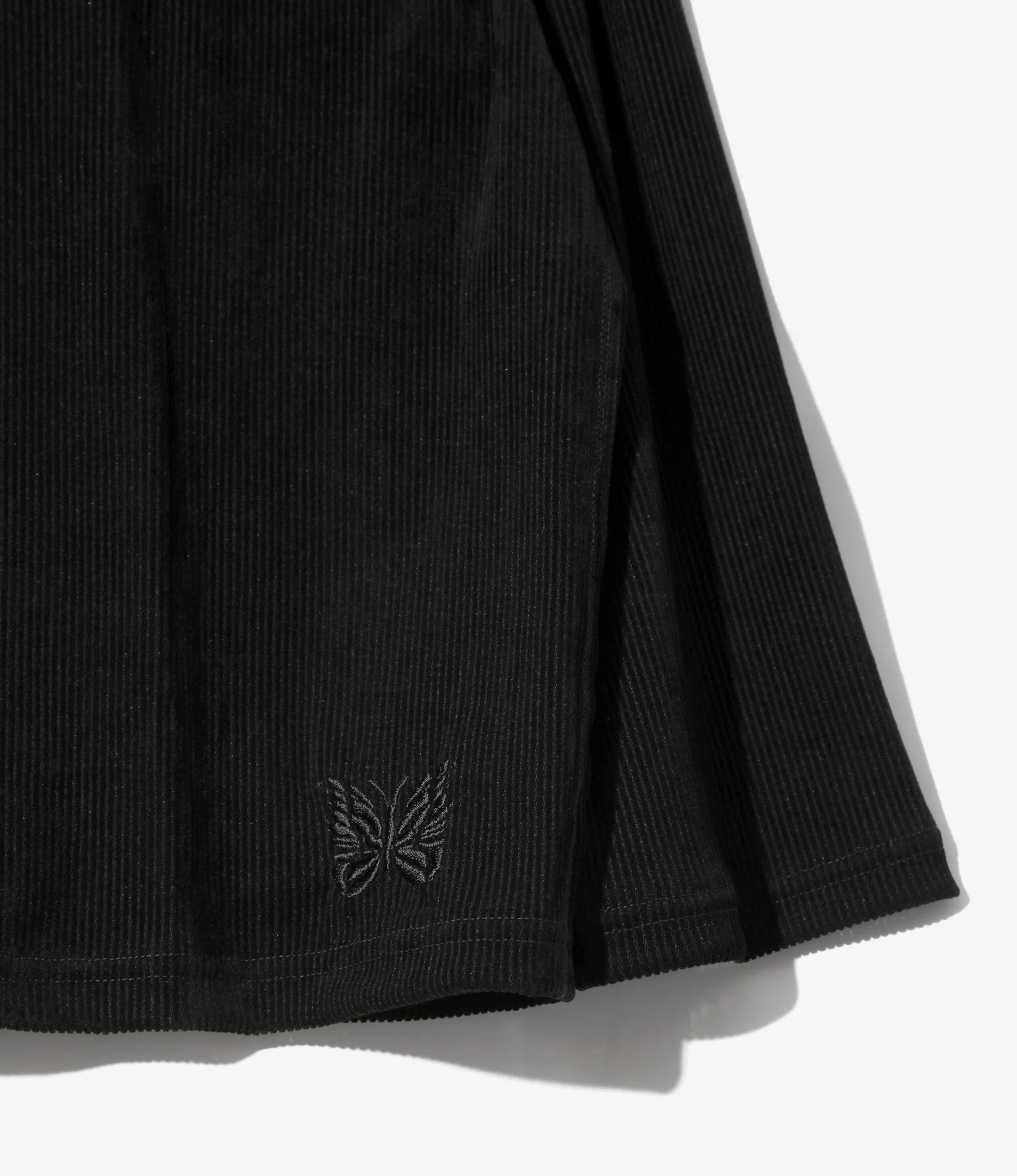 Women's L/S U-Neck Tee - Black - Flocked Stripe Lace - Image 2
