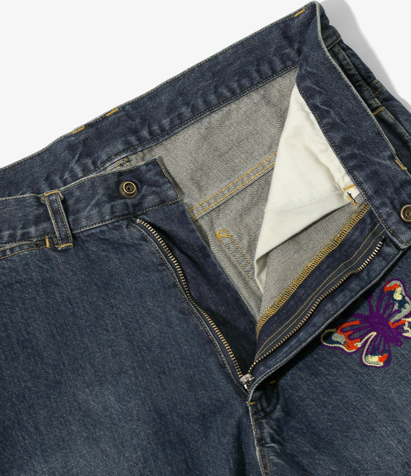Women's Papillon Emb. Boot-Cut Jean - Indigo - 12oz Denim - Image 4