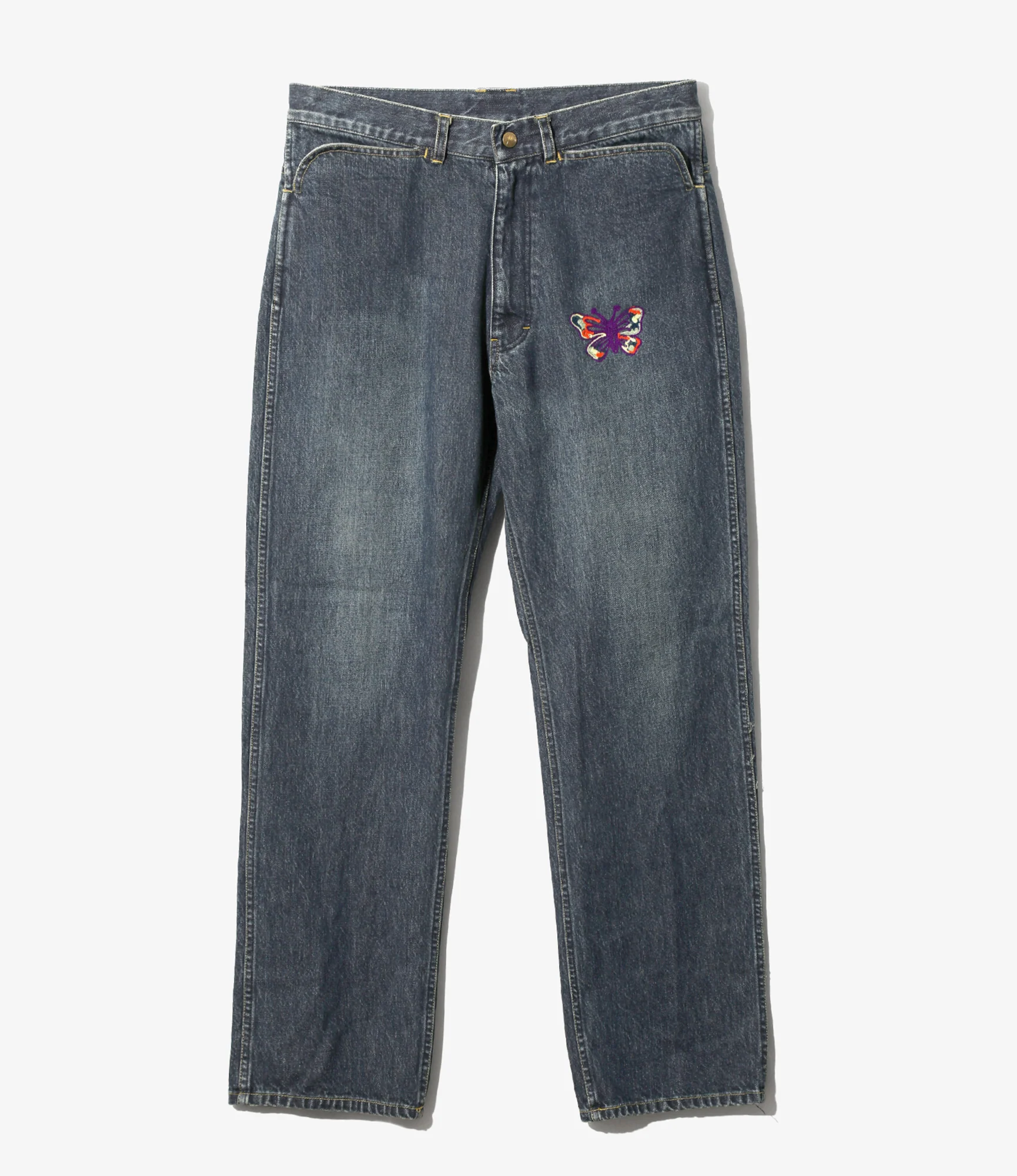 Women's Papillon Emb. Straight Jean - Indigo - 12oz Denim