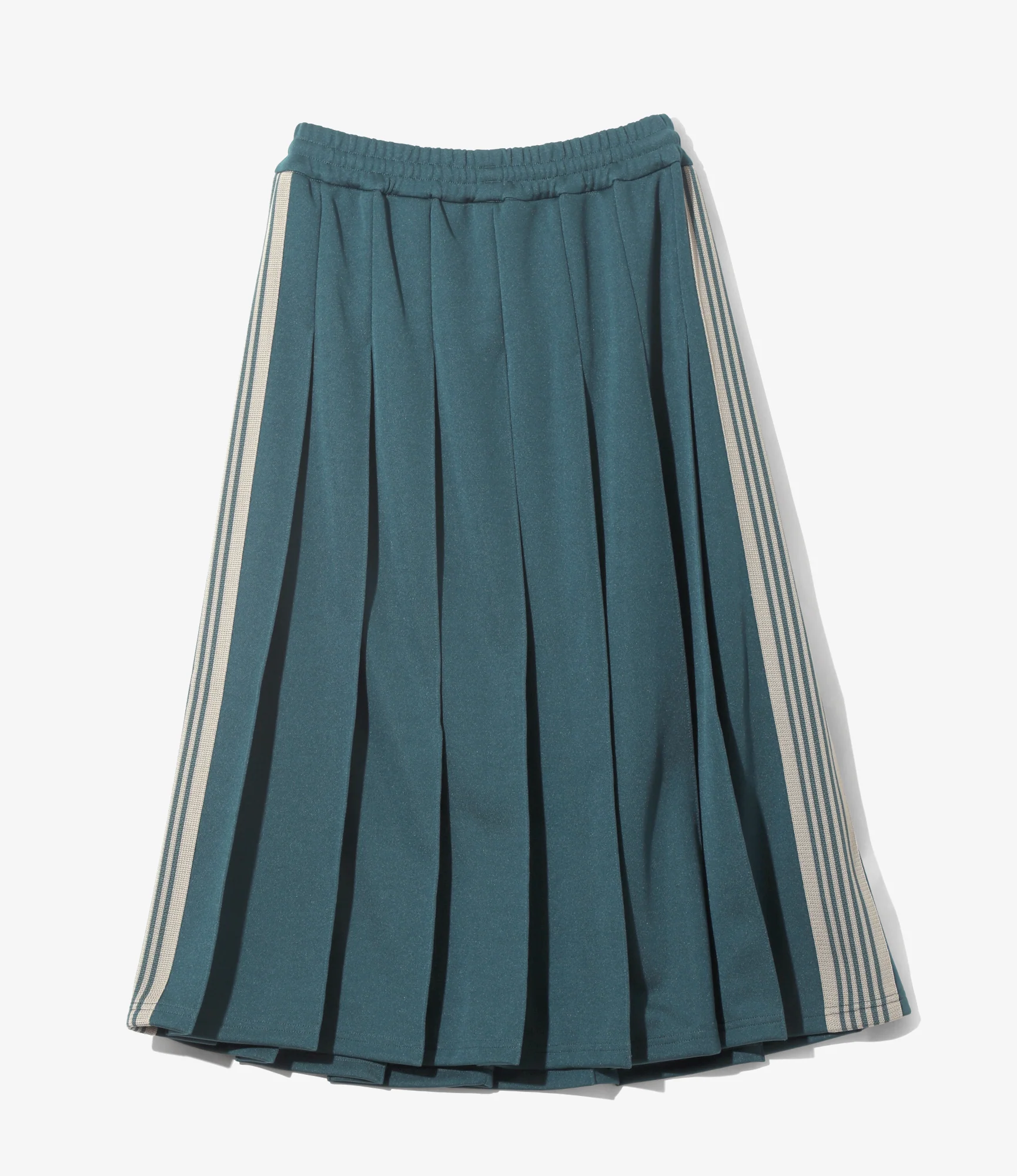 Women's Pleated Track Skirt - Green - Poly Smooth - Image 5