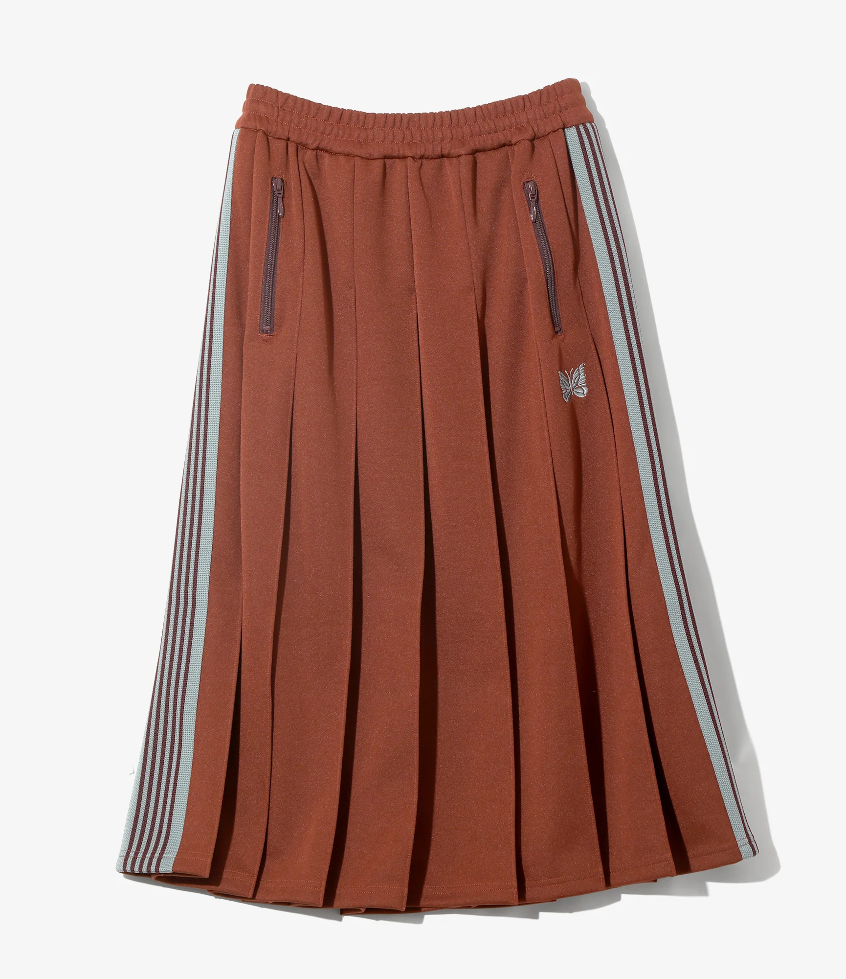 Women's Pleated Track Skirt - Rust - Poly Smooth