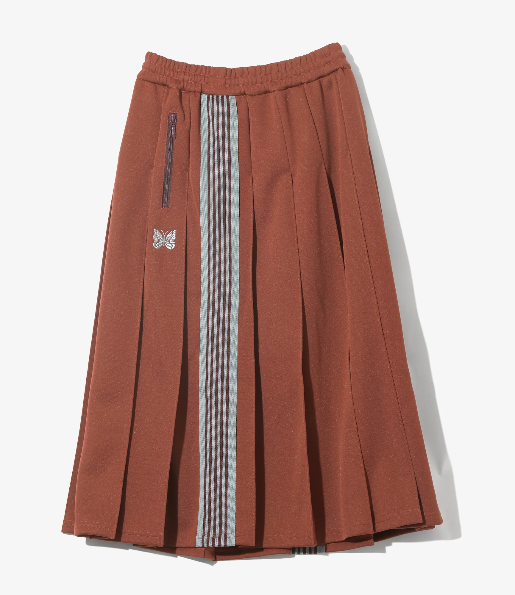 Women's Pleated Track Skirt - Rust - Poly Smooth - Image 4