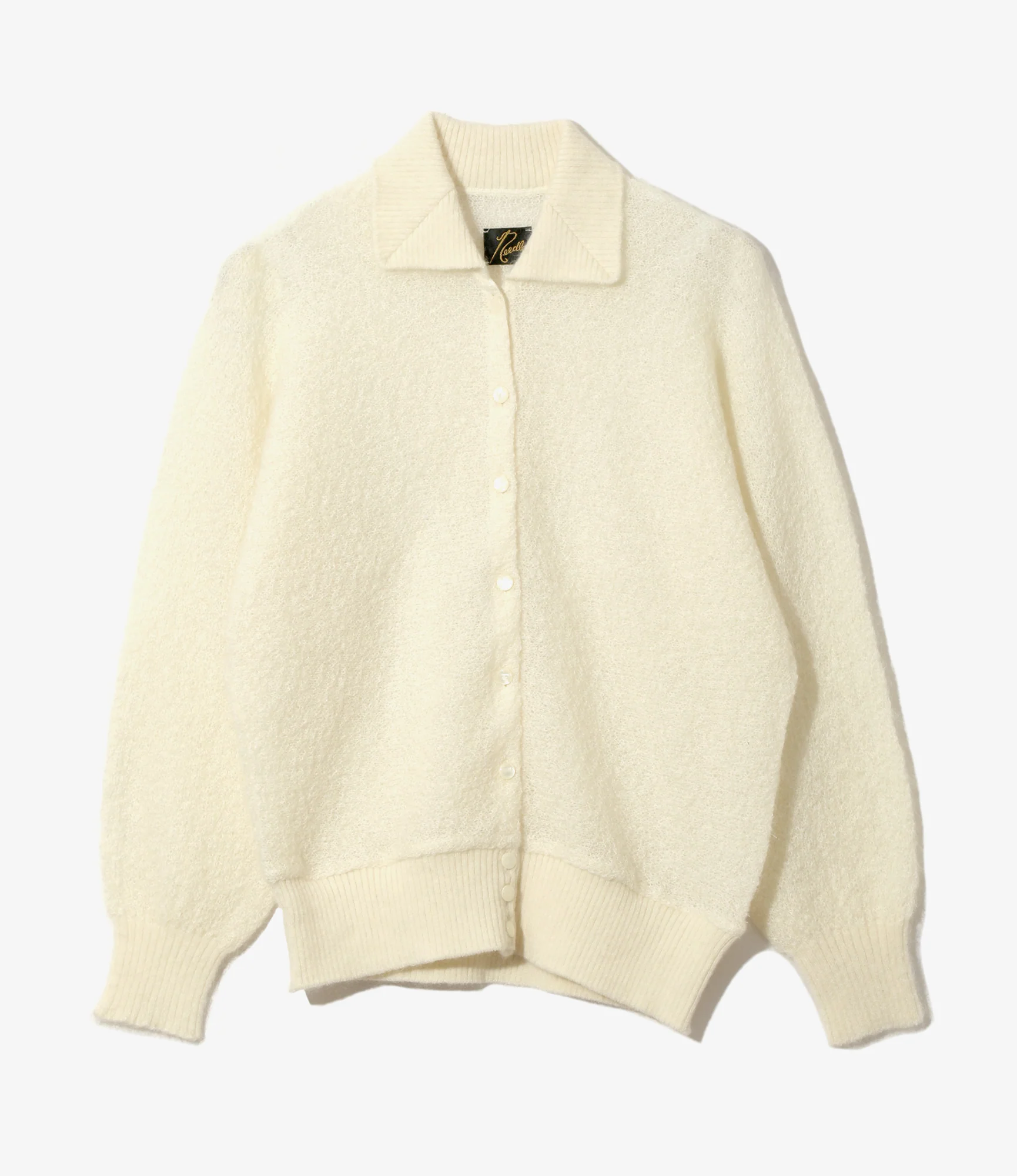 Women's Round Collar Cardigan - Ivory - Crepe Weave