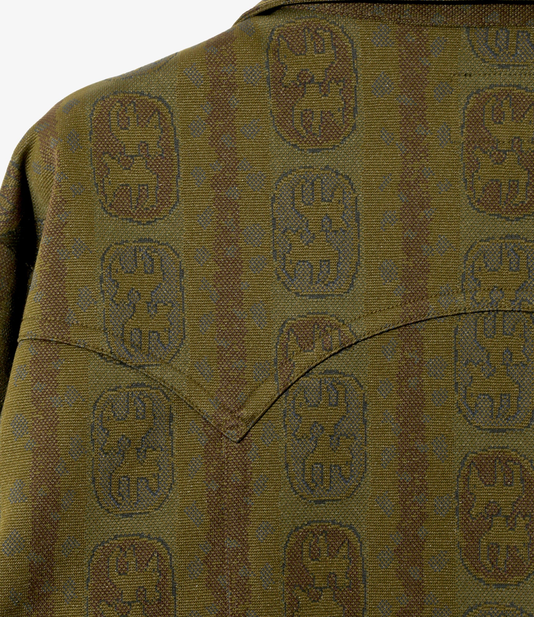 Women's Saddleman Shirt - Olive - Poly Jacquard - Image 6