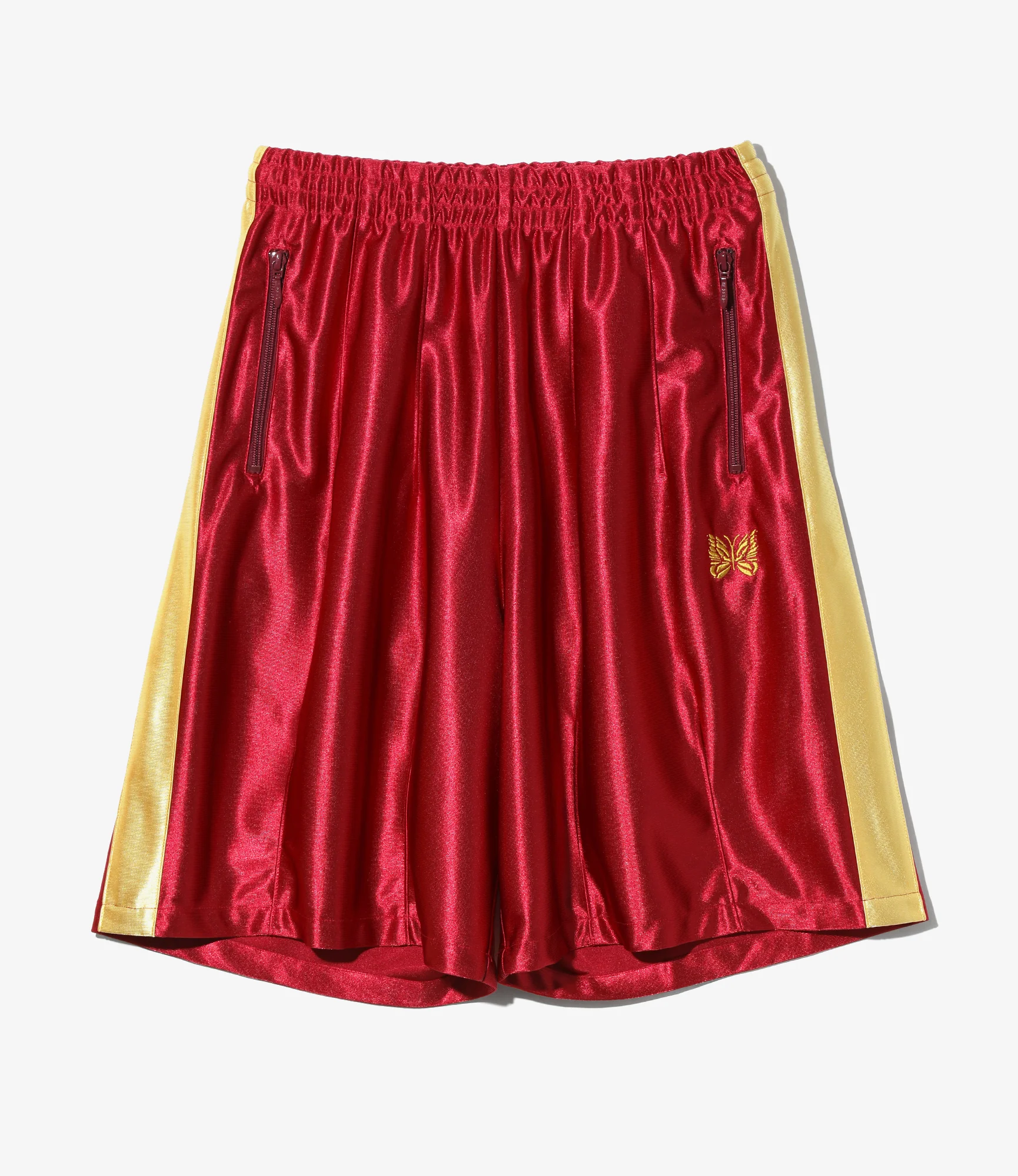 Women's Side Line Track Short - Red - Tricot Sateen