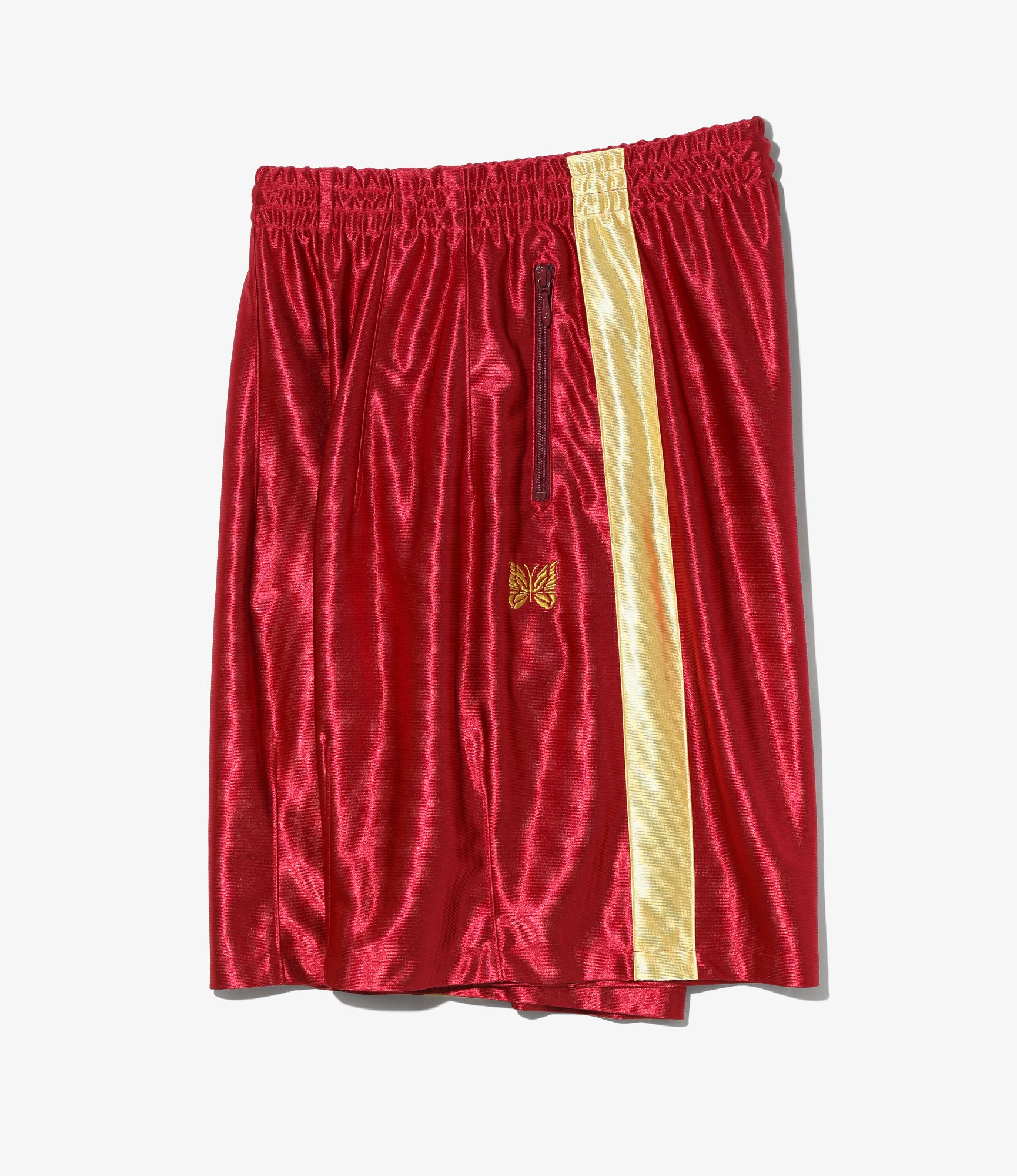 Women's Side Line Track Short - Red - Tricot Sateen - Image 9