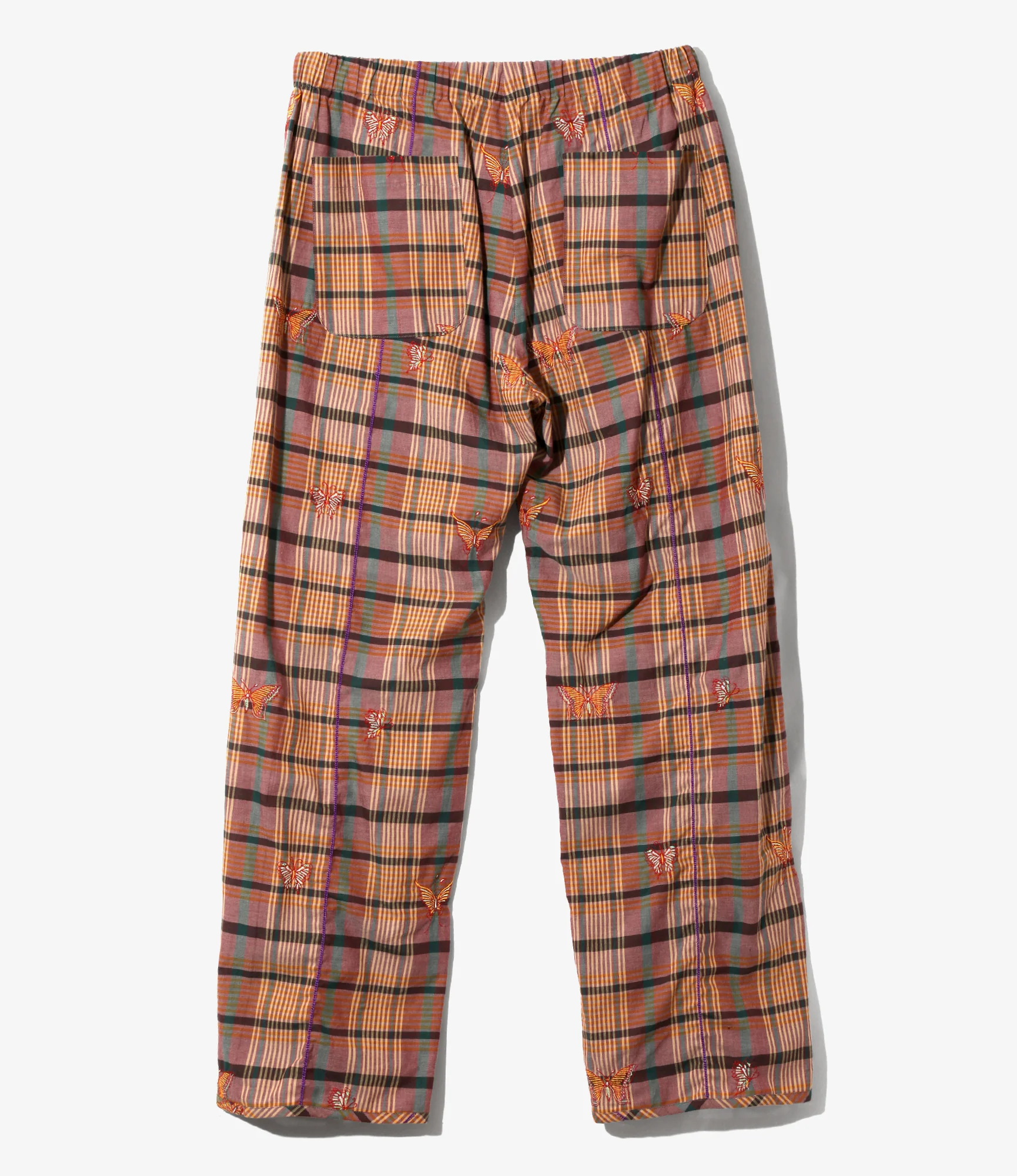 Women's String Easy Pant - Yellow - Embroidered Madras Plaid - Image 3