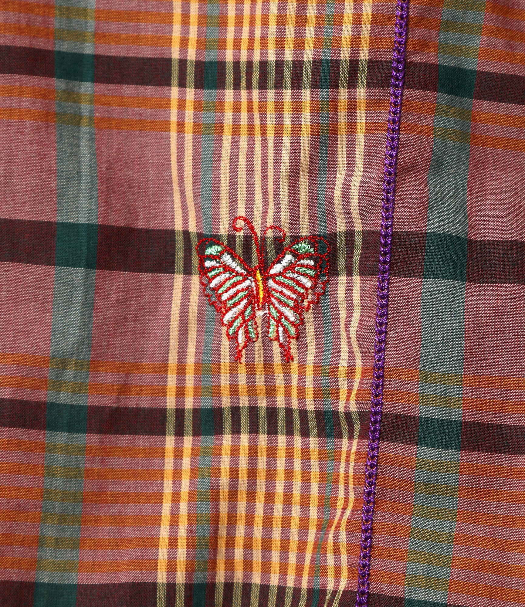 Women's String Easy Pant - Yellow - Embroidered Madras Plaid - Image 4