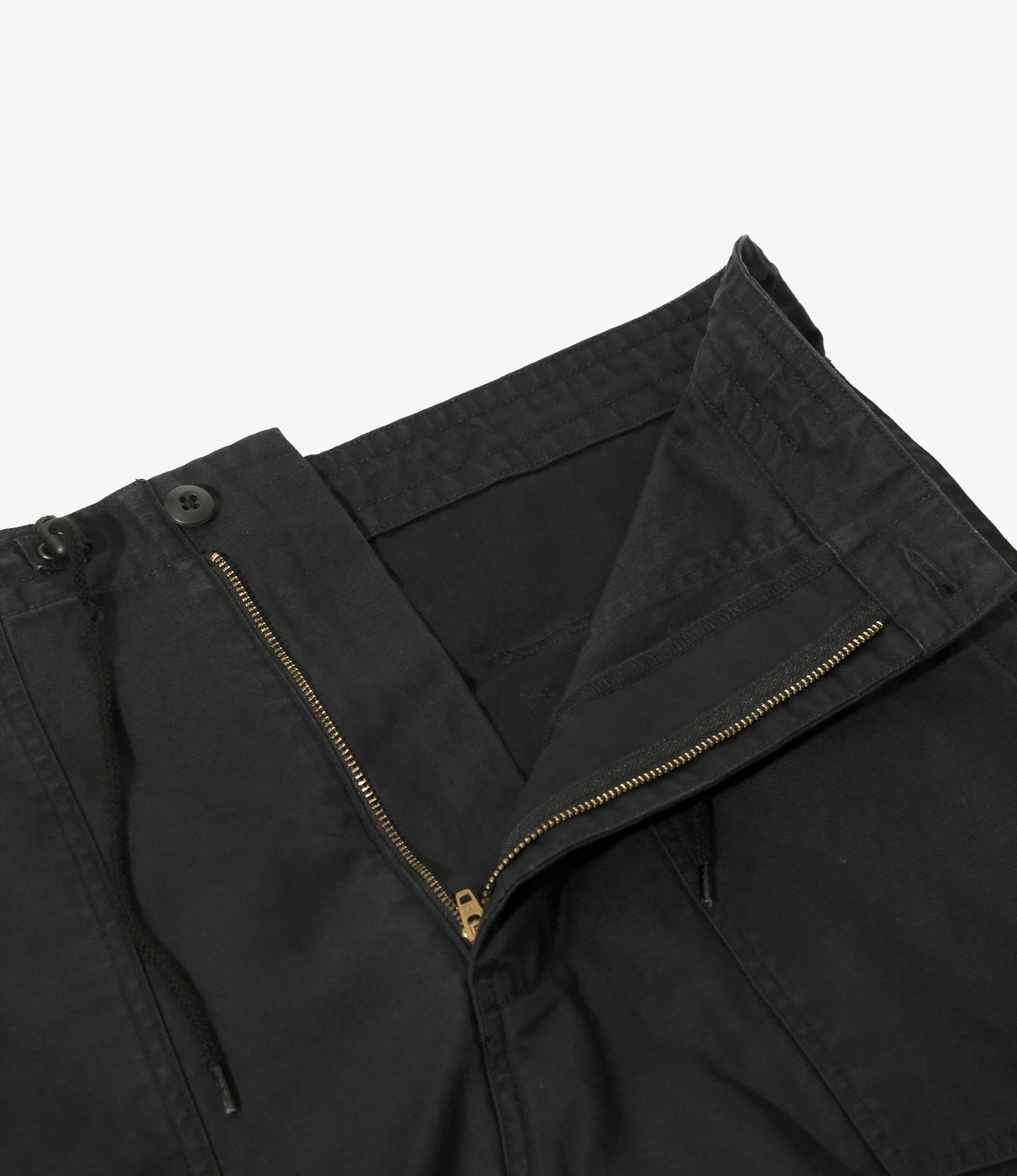 Women's String Fatigue Skirt - Black - Reversed Sateen - Image 2