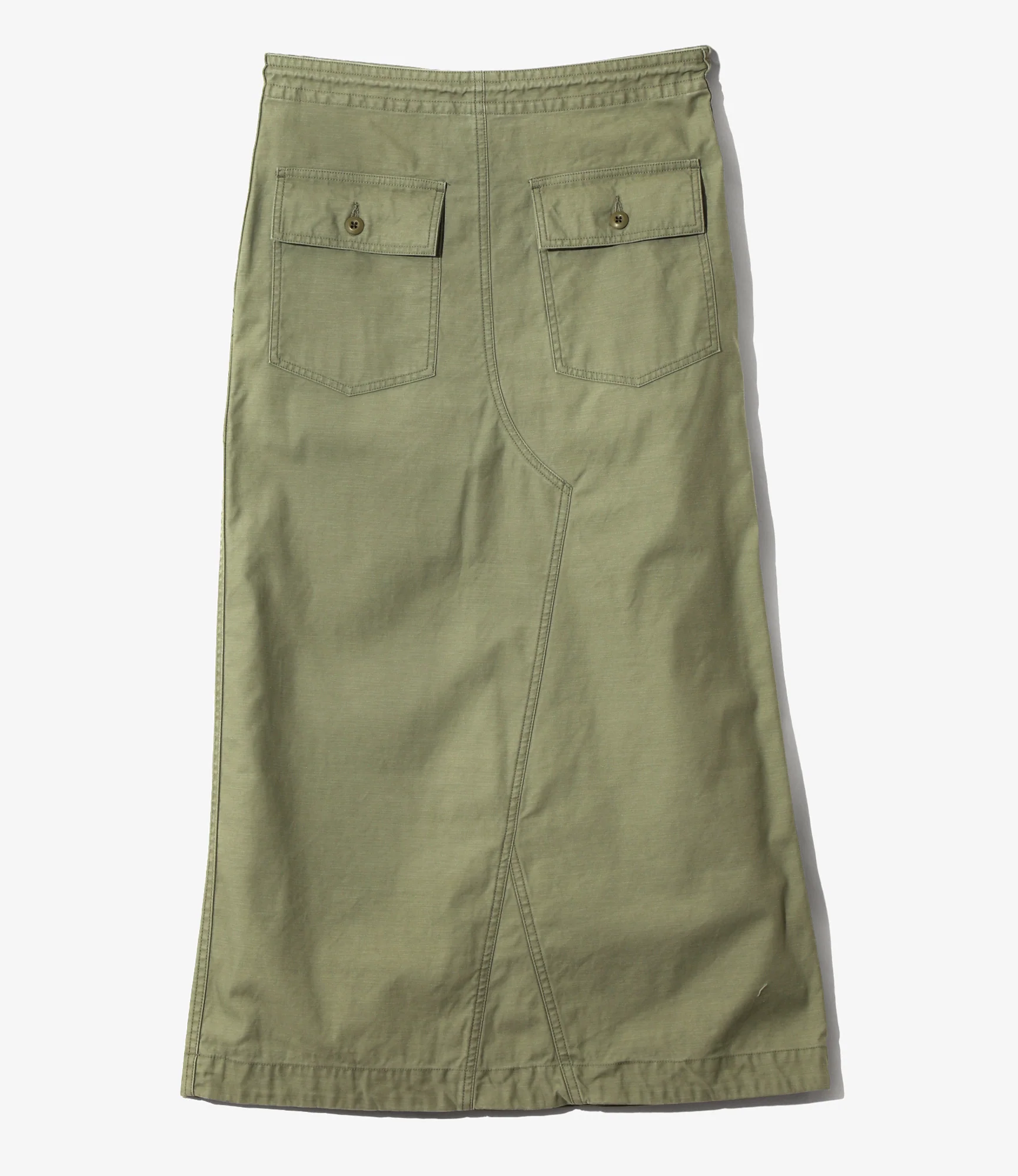 Women's String Fatigue Skirt - Olive - Reversed Sateen - Image 5