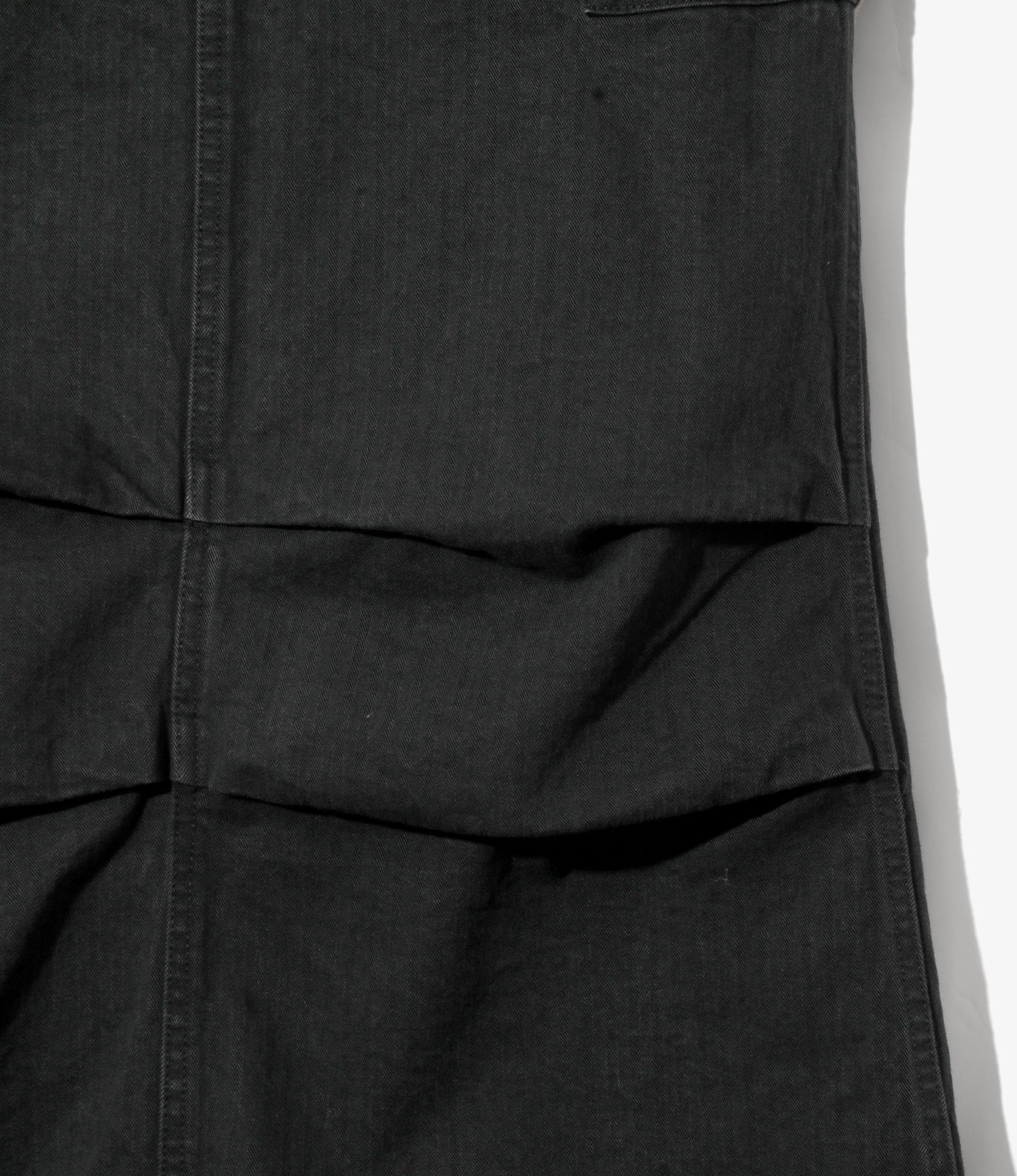 Women's String Field Skirt - Black - Cotton Herringbone - Image 3