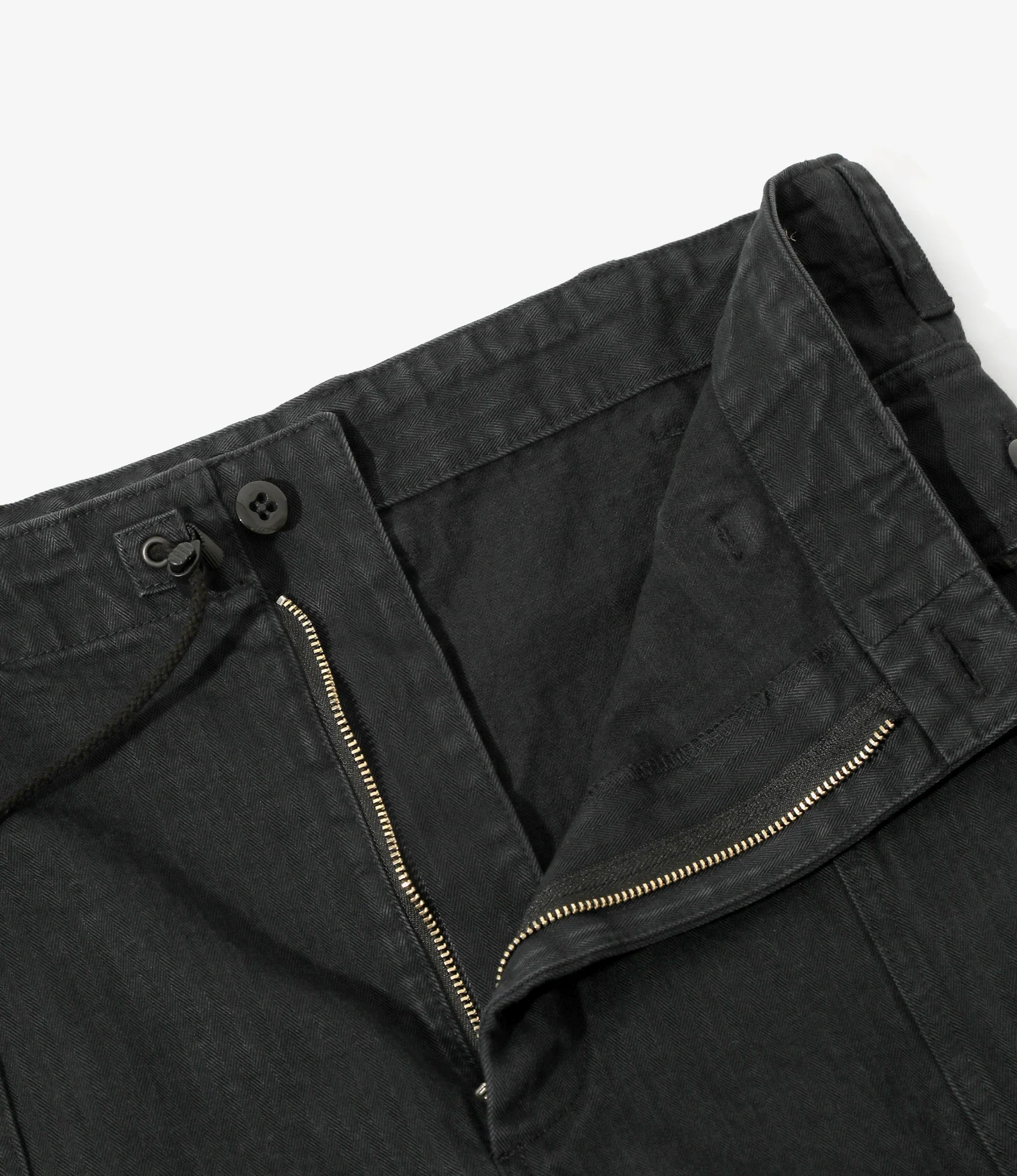Women's String Field Skirt - Black - Cotton Herringbone - Image 4