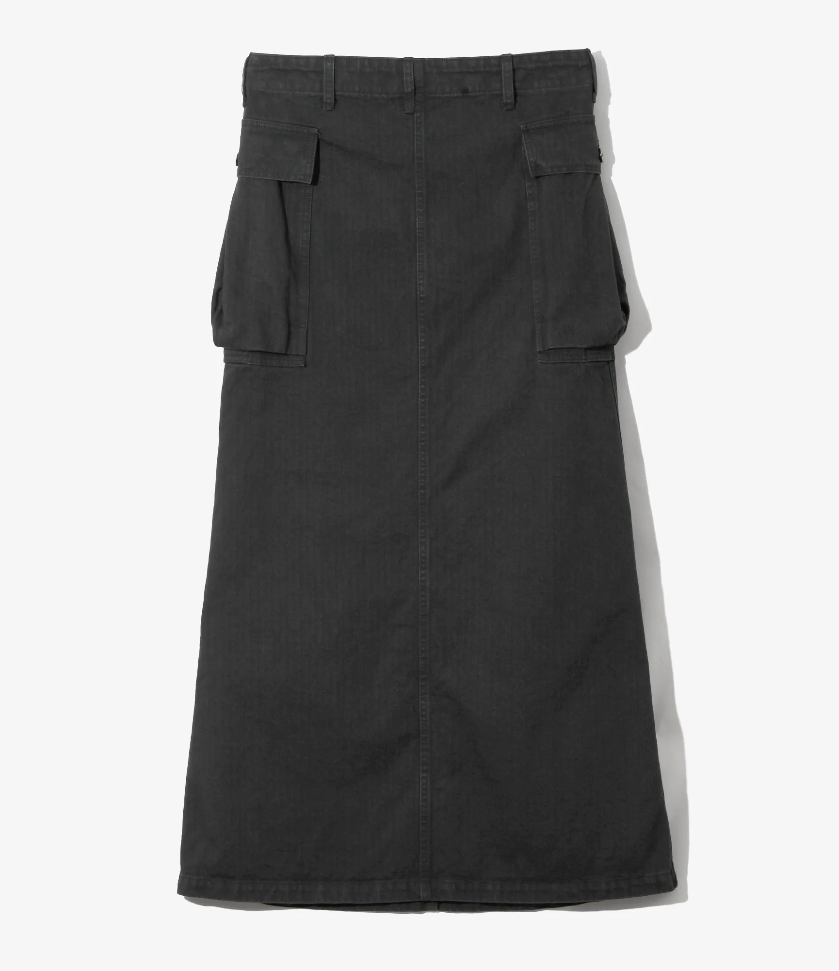 Women's String Field Skirt - Black - Cotton Herringbone - Image 5