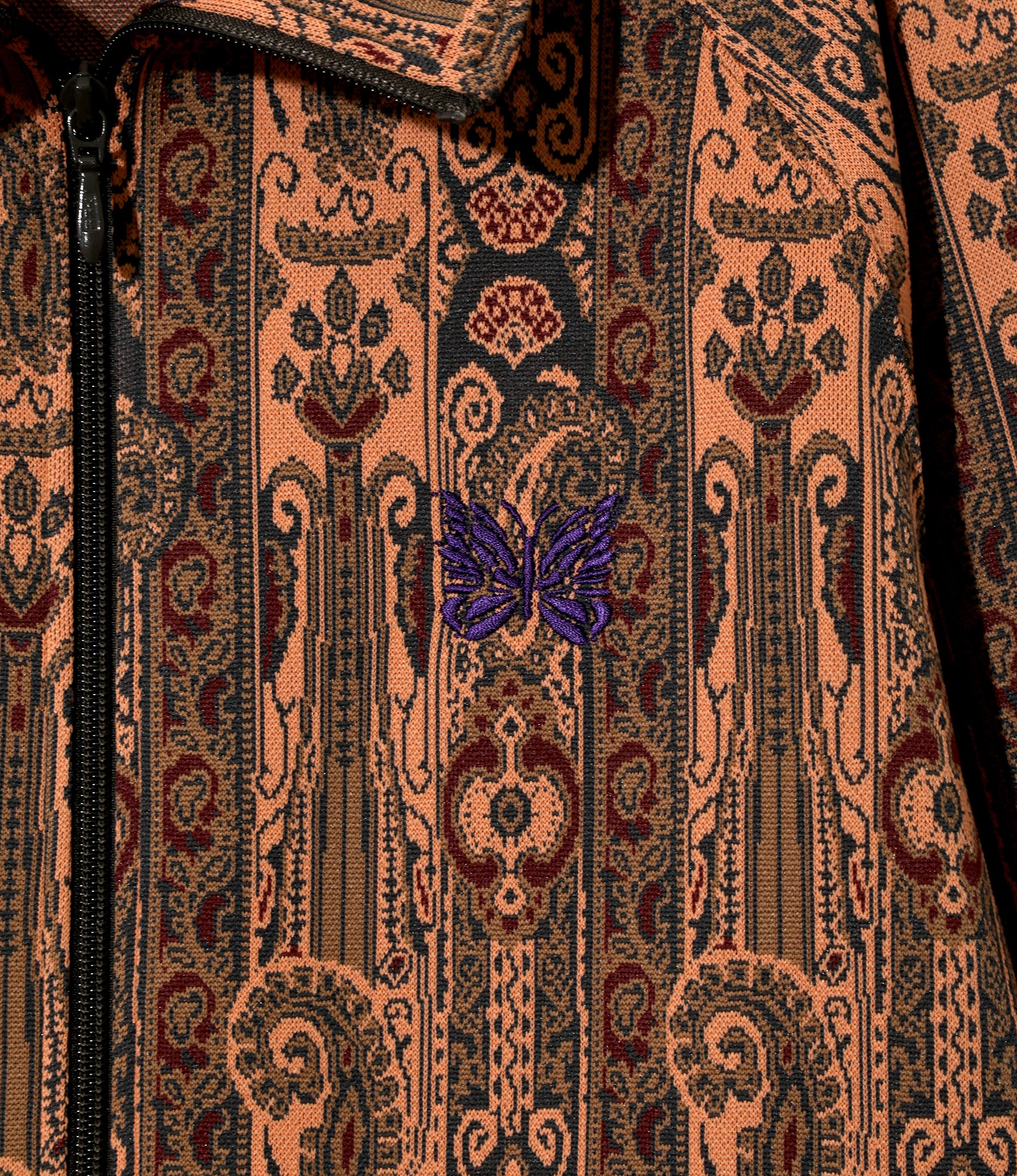 Women's Track Jacket - Orange - Poly Jacquard - Image 2