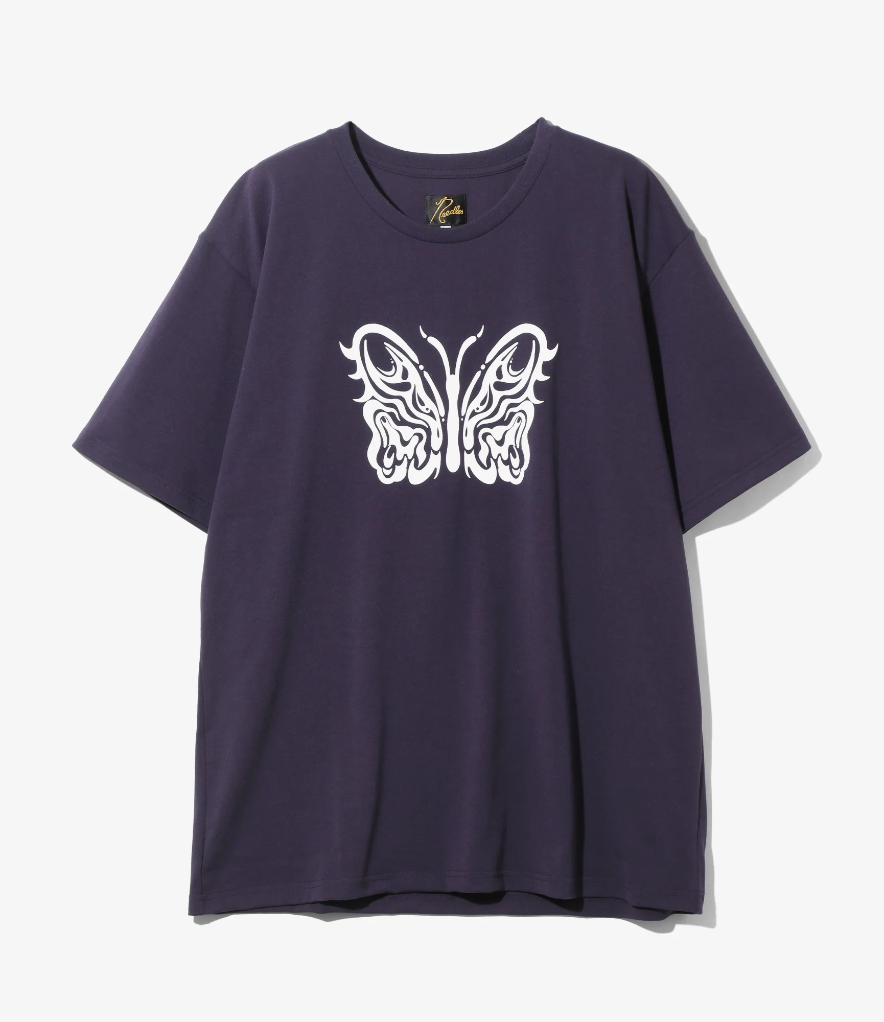 Needles x Kae Tanaka S/S Crew Neck Tee - Eggplant - Poly Jersey / KT Papillon