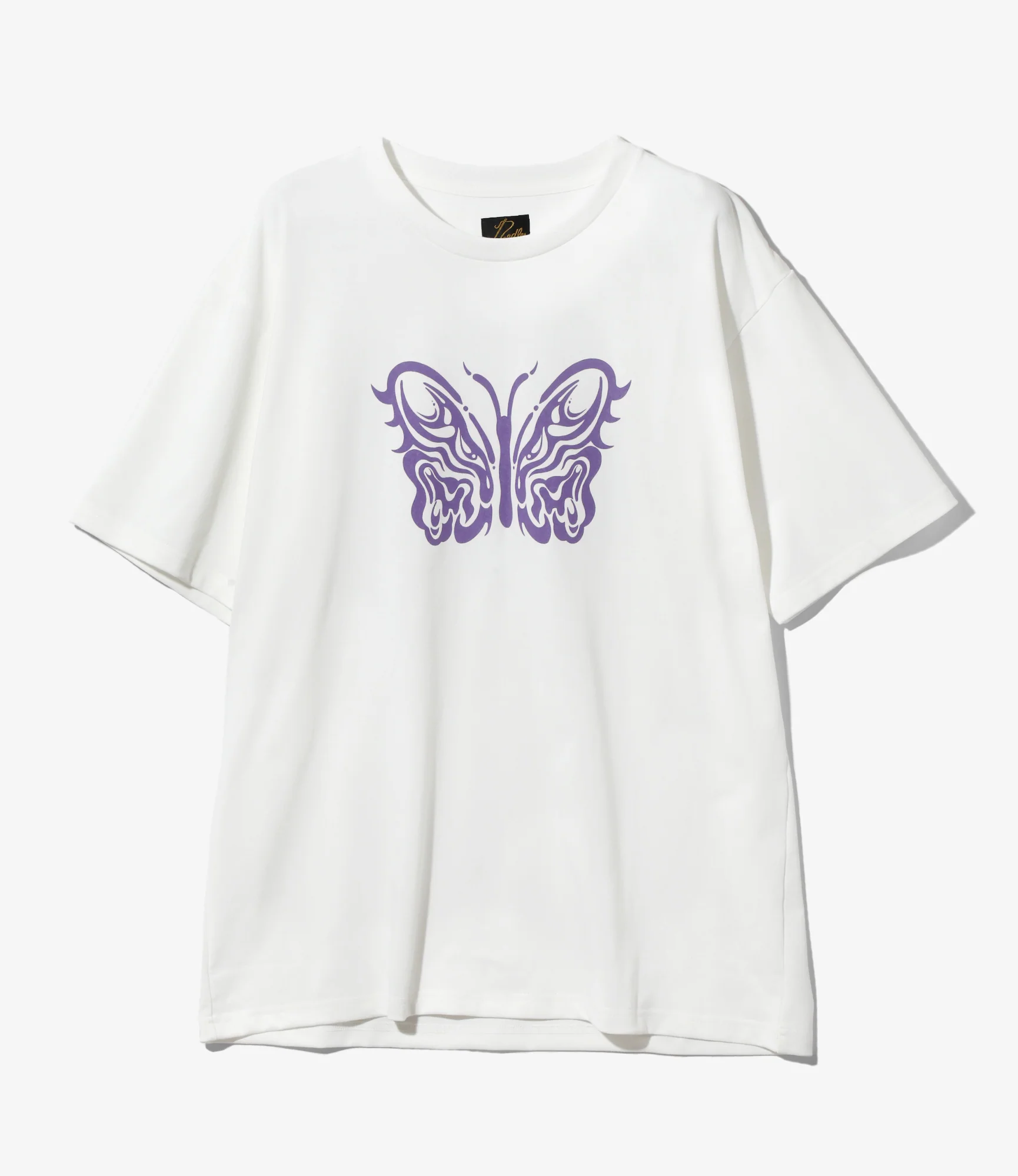 Needles x Kae Tanaka S/S Crew Neck Tee - Off White - Poly Jersey / KT Papillon