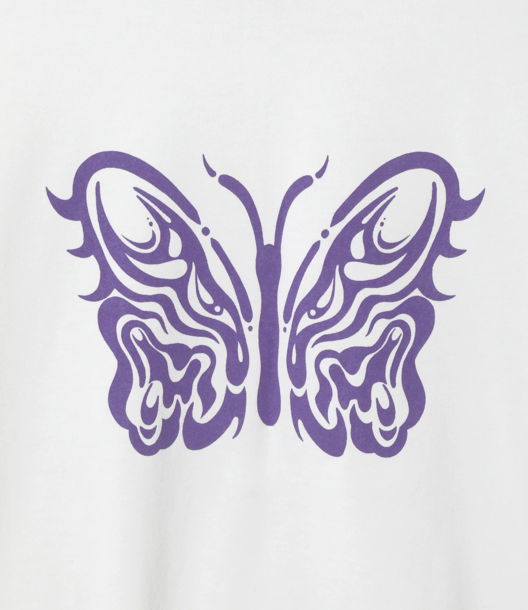 Needles x Kae Tanaka S/S Crew Neck Tee - Off White - Poly Jersey / KT Papillon - Image 2