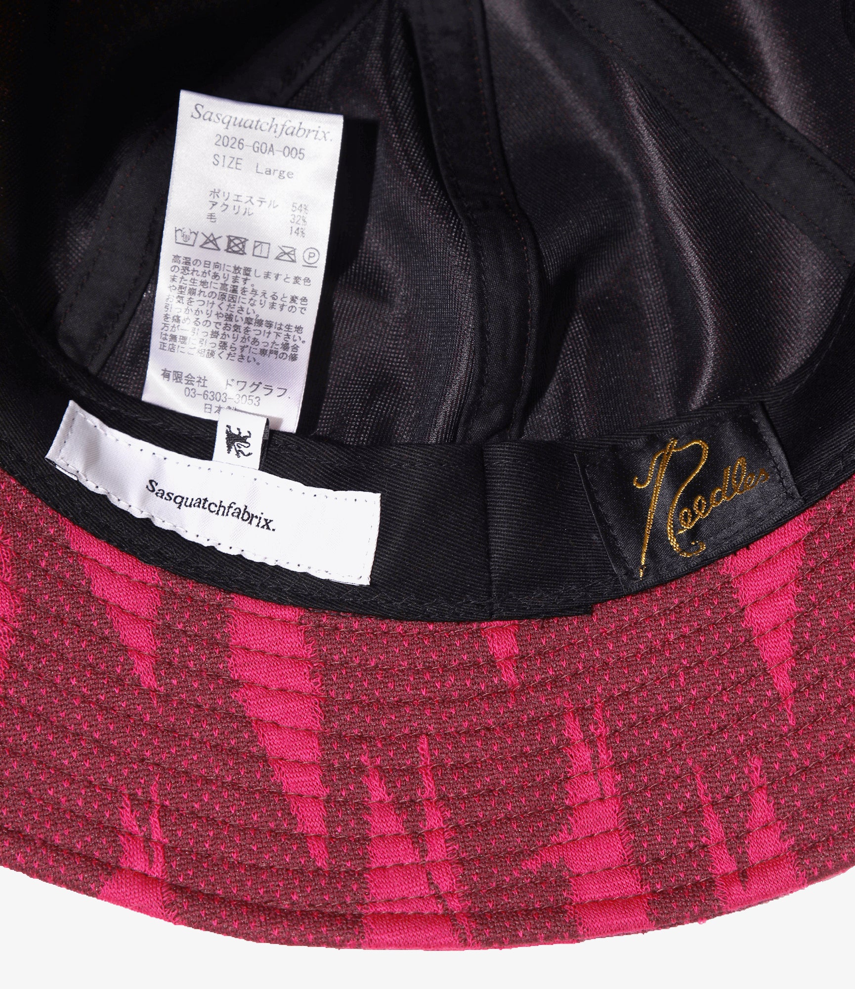 Needles x Sasquatchfabrix - Bucket Hat - Bordeaux x Pink - Origami crane - Image 5