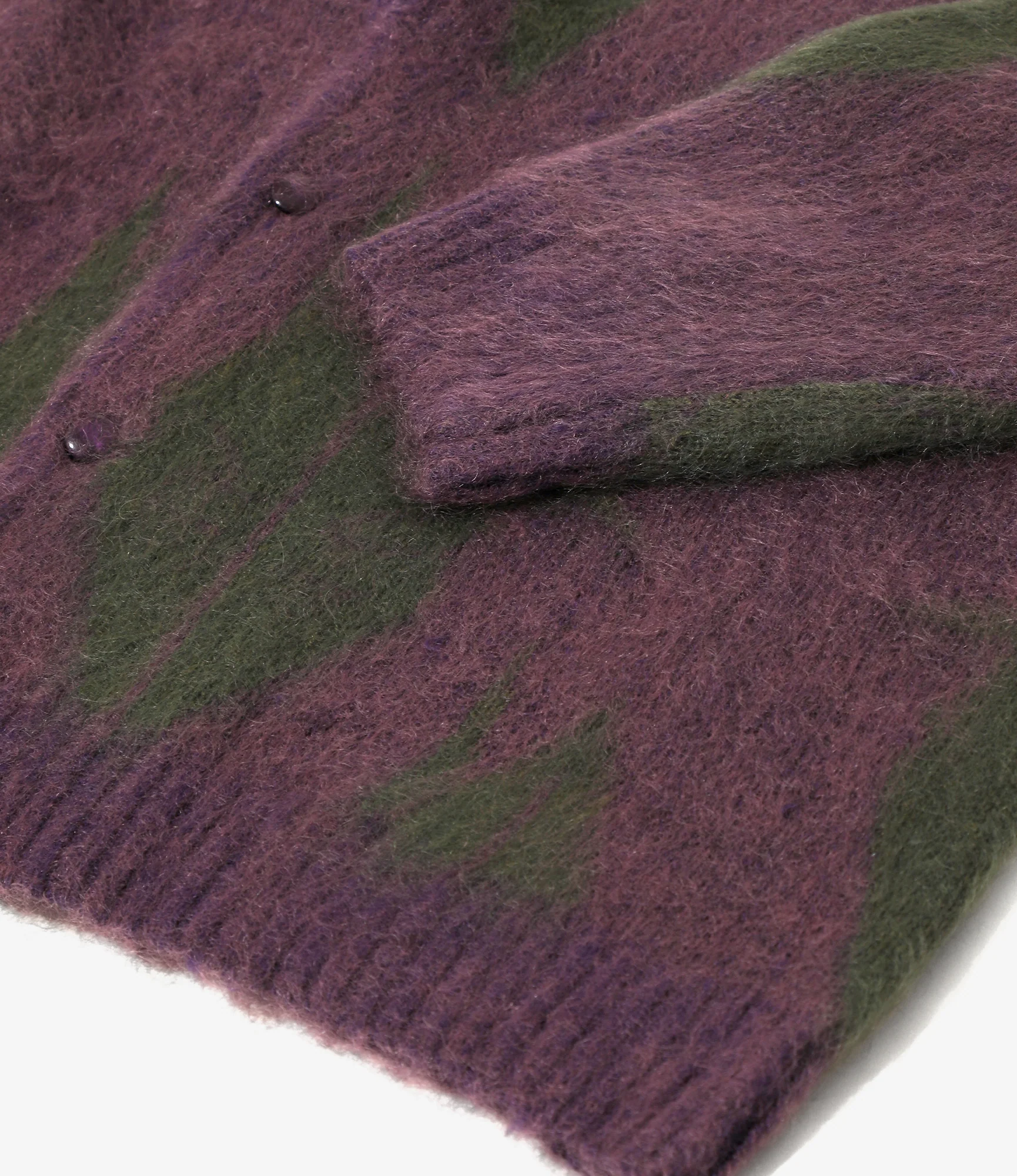 Needles x Sasquatchfabrix - Mohair Knit - Eggplant x Olive - Origami crane - Image 4