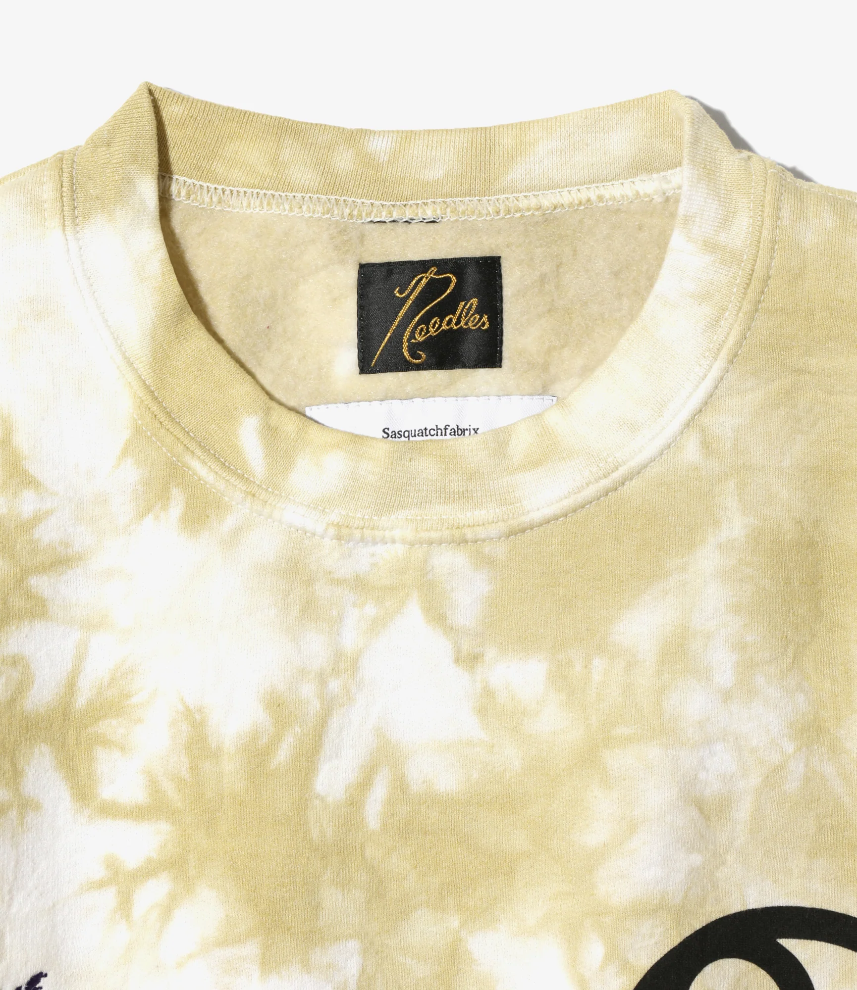 Needles x Sasquatchfabrix - Slowgun Sweat Shirt - White x Beige- Peace to World / Tie Dye A - Image 4