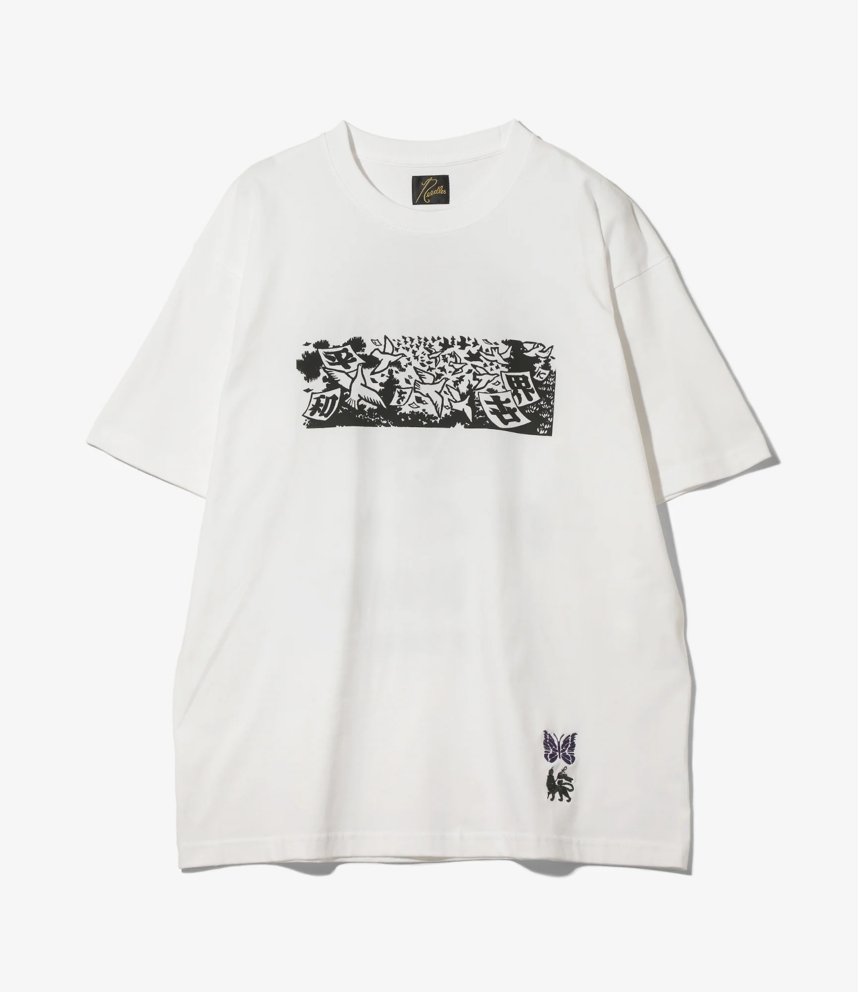 Needles x Sasquatchfabrix - Slowgun Tee - White - Peace to World