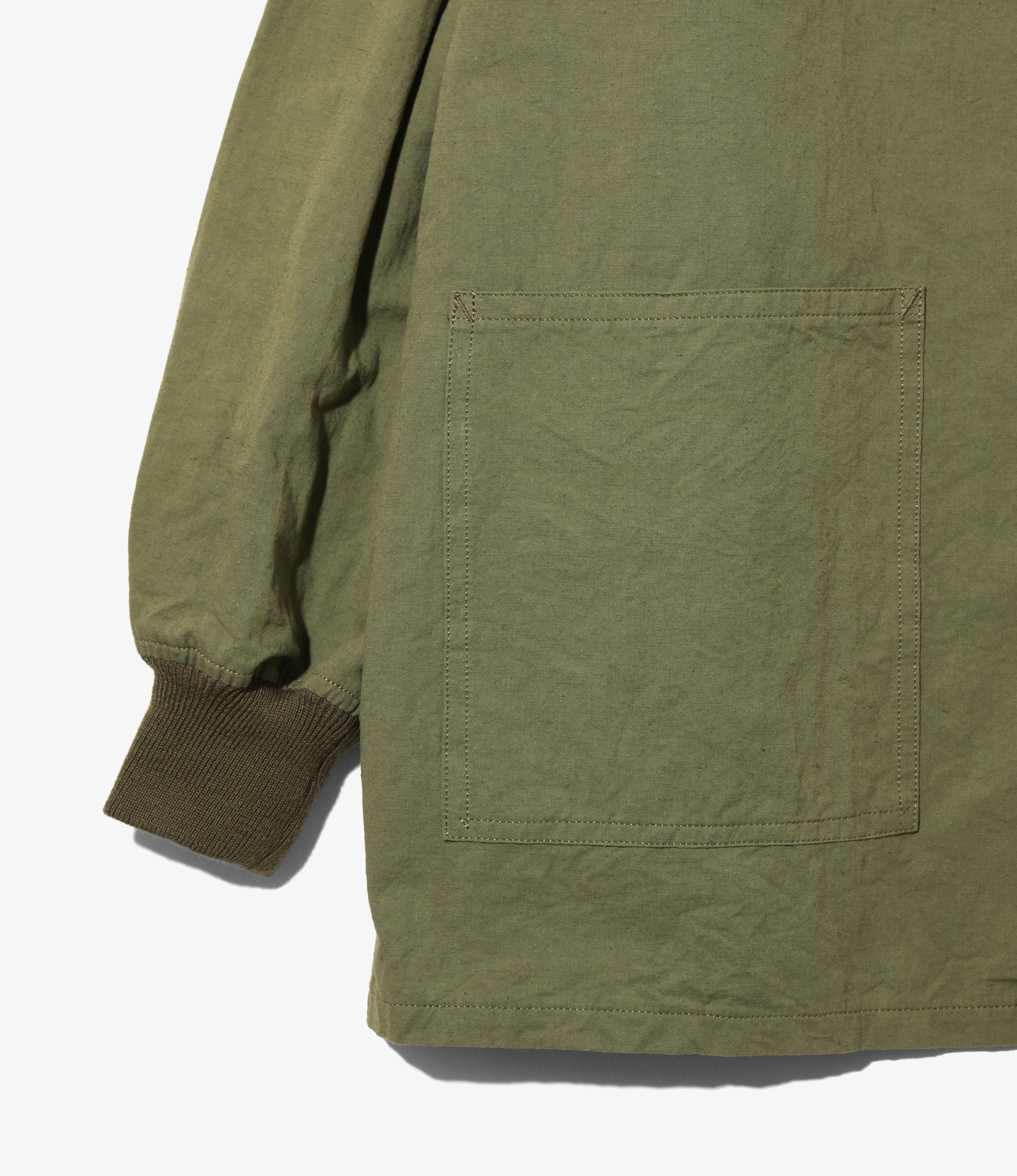 Needles x Sasquatchfabrix - Stand Collar Army Shirt - Olive - Peace to World - Image 3
