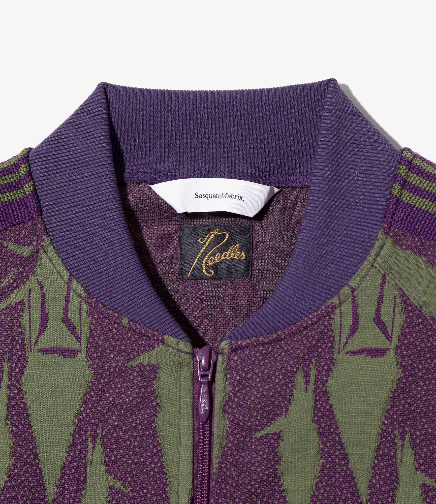 Needles x Sasquatchfabrix - Track Jacket - Eggplant x Olive - Origami crane - Image 2