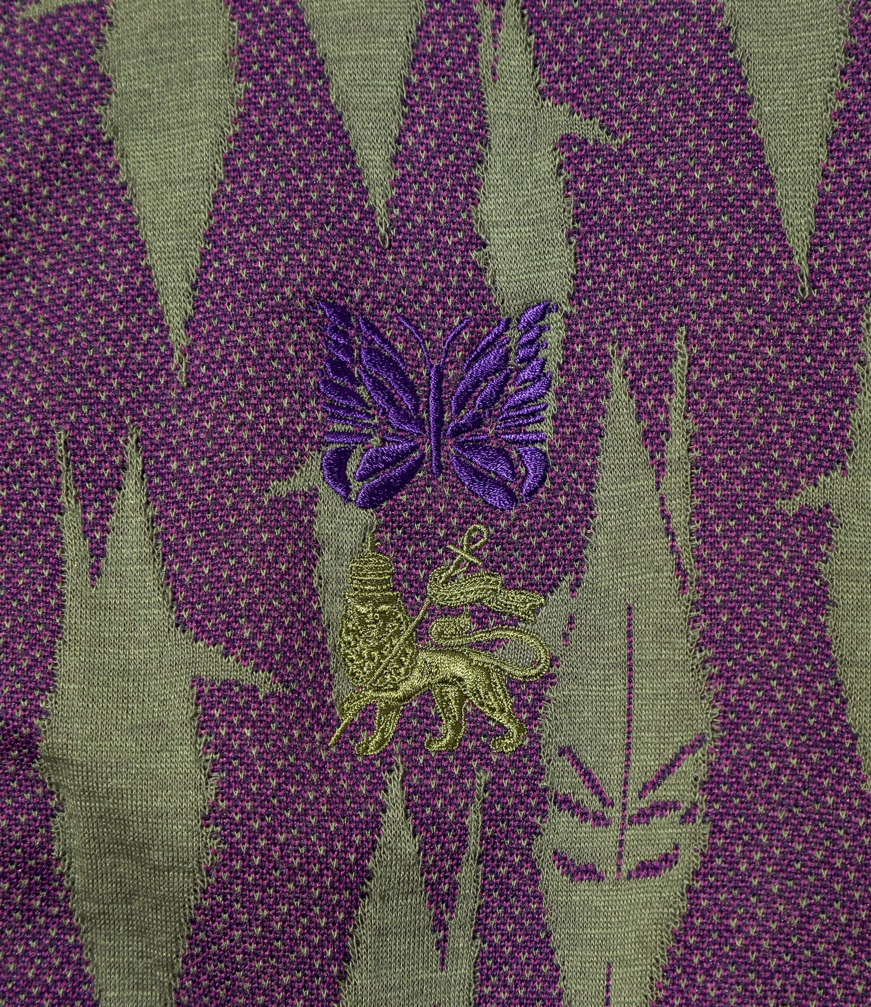 Needles x Sasquatchfabrix - Track Jacket - Eggplant x Olive - Origami crane - Image 3