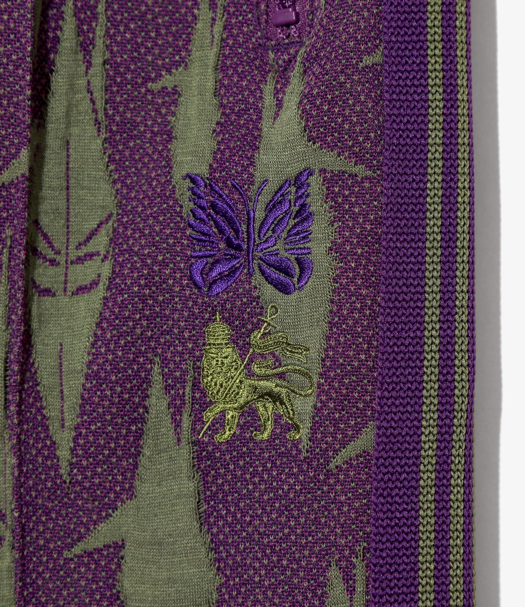 Needles x Sasquatchfabrix - Track Pant - Eggplant x Olive - Origami crane - Image 3