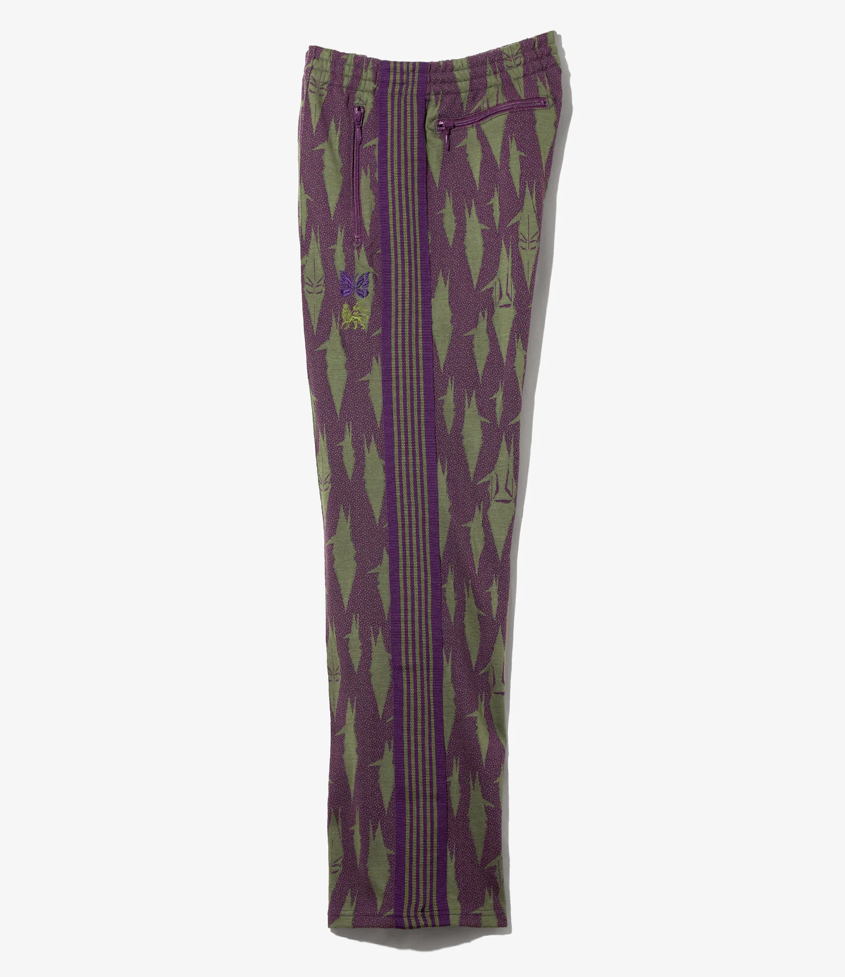 Needles x Sasquatchfabrix - Track Pant - Eggplant x Olive - Origami crane - Image 4