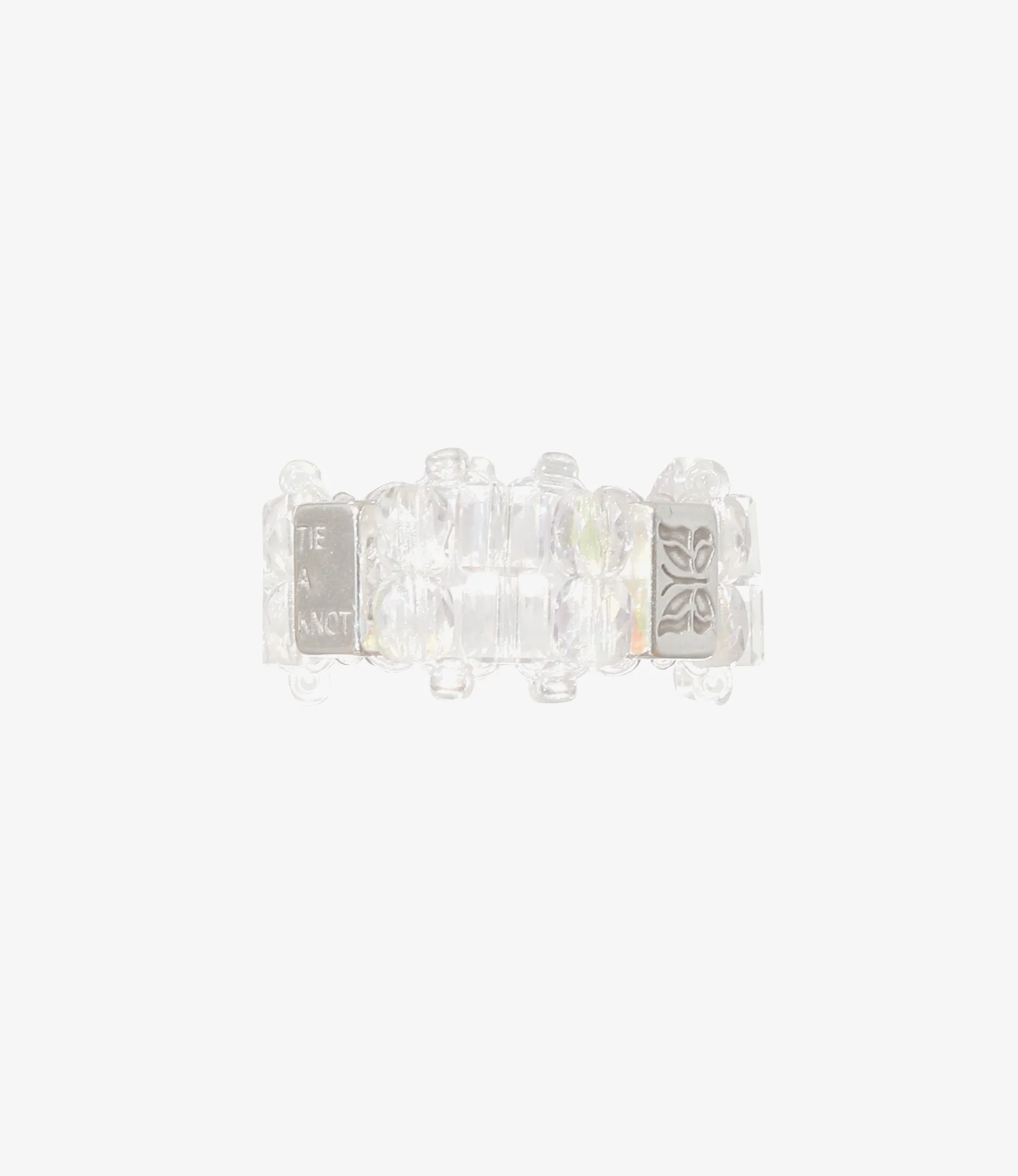 Needles x Tie A Knot - Crystal Beads Double Row Ring - Clear x Clear - Image 2