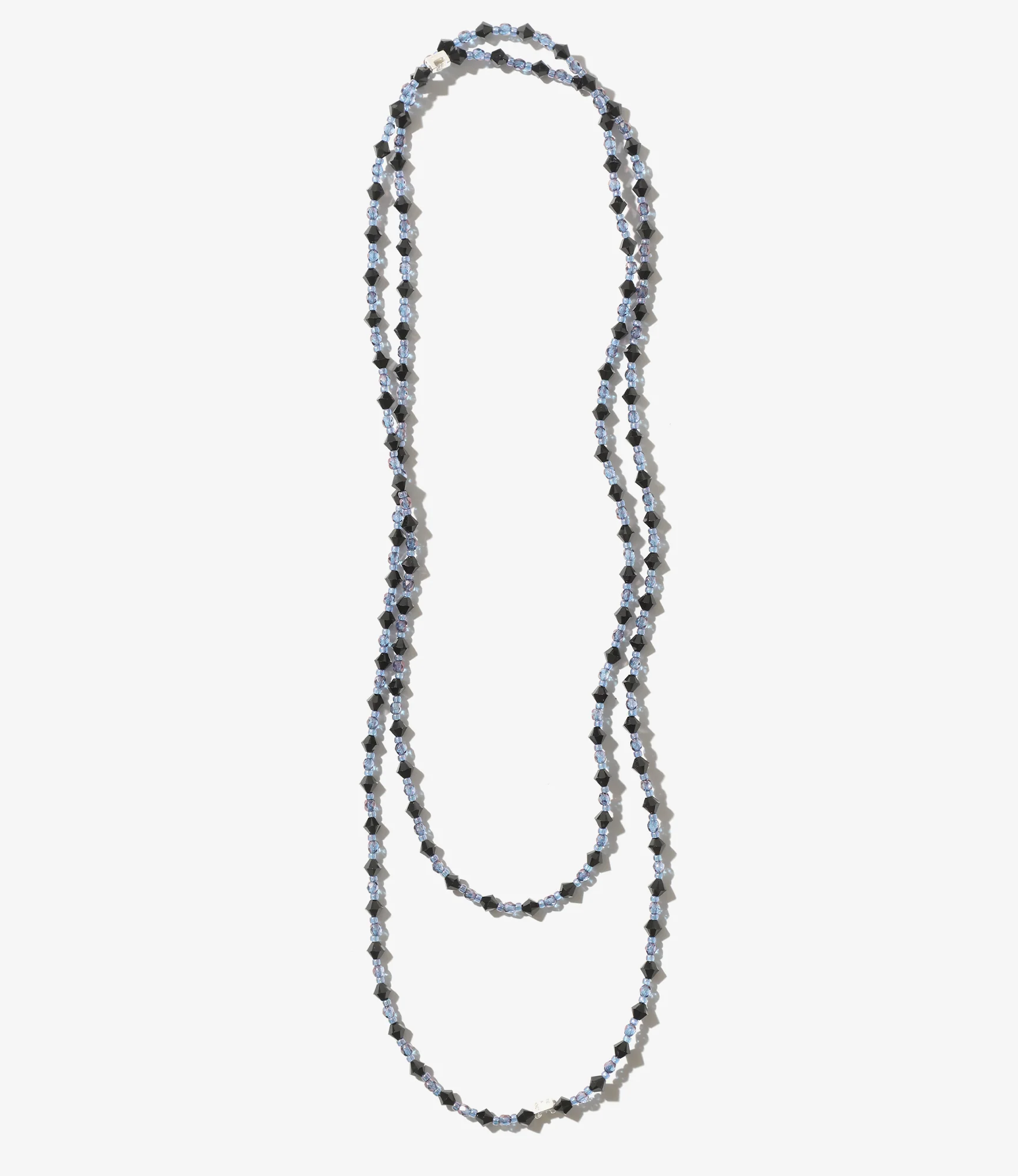Needles x Tie A Knot - Crystal Beads Long Necklace - Black x Purple
