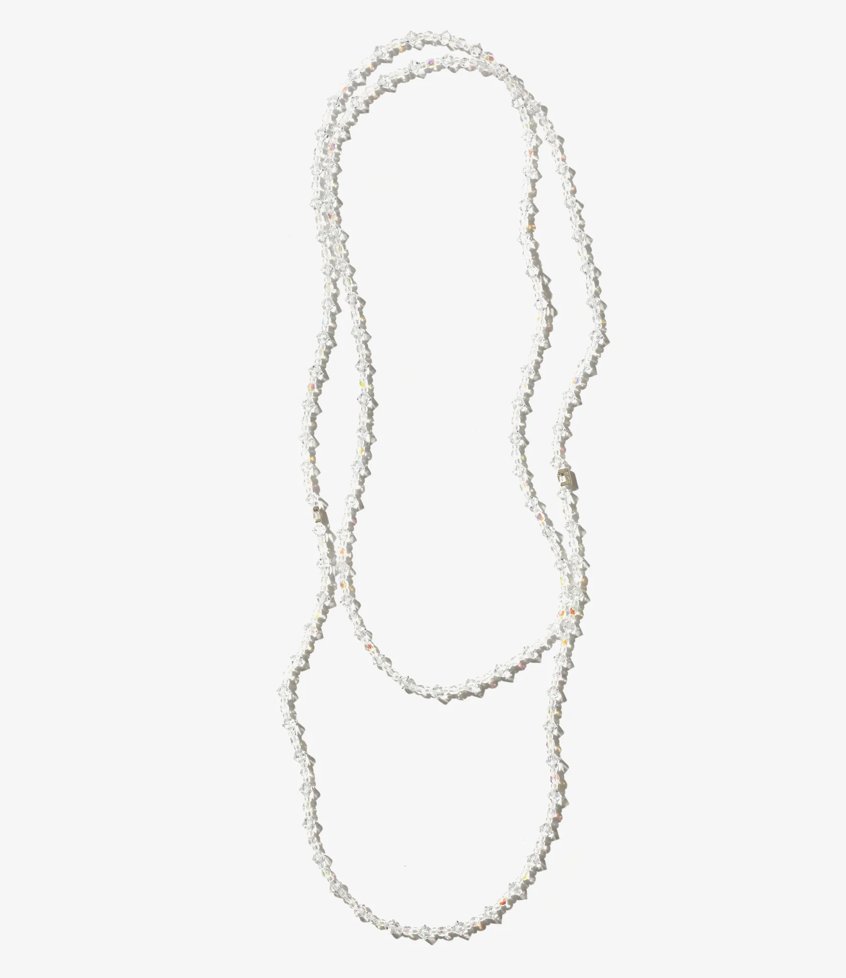 Needles x Tie A Knot - Crystal Beads Long Necklace - Clear x Clear