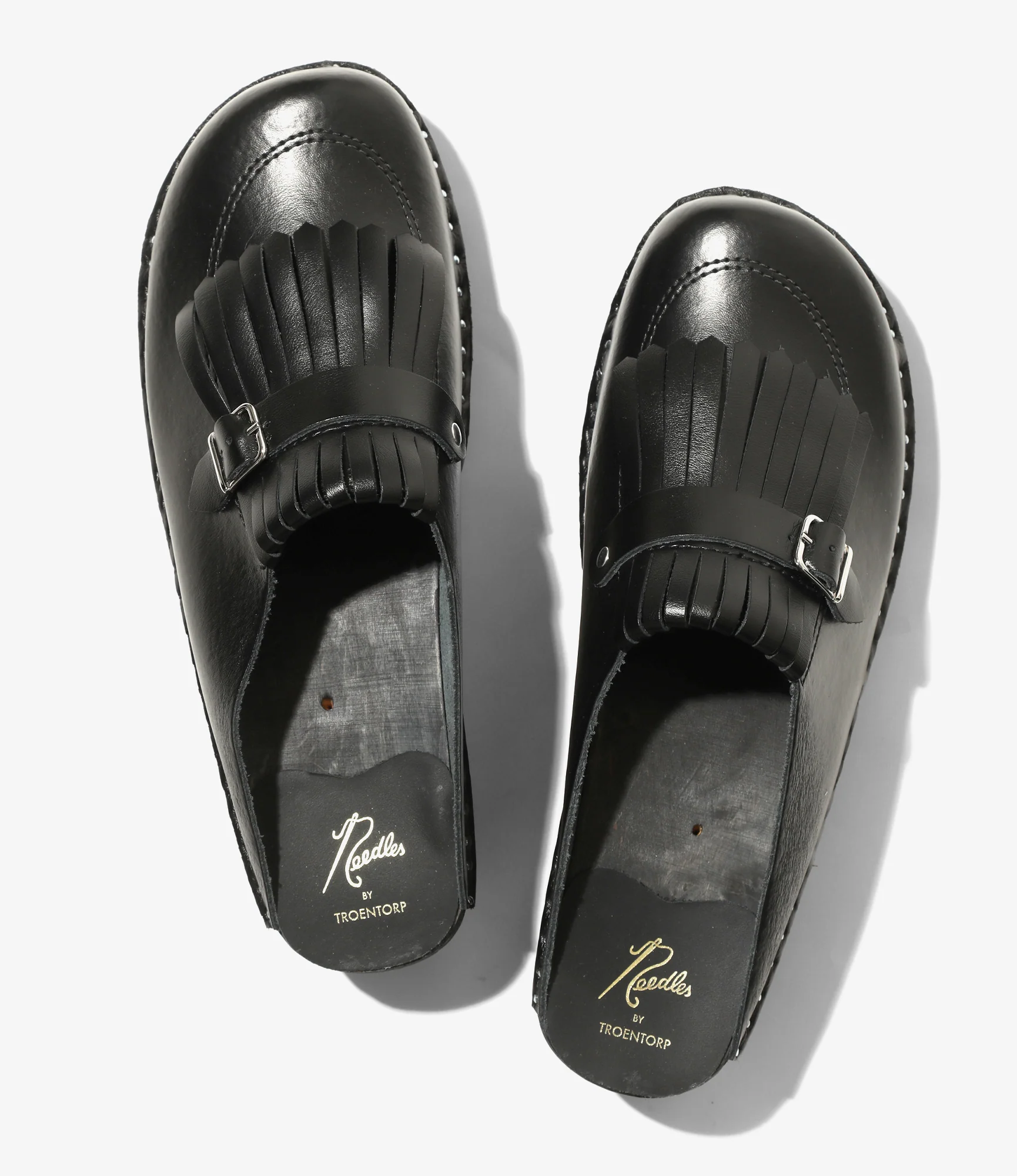 Needles x Troentorp - Kilt Fringe Clog - Black / Black Ideal - Image 3