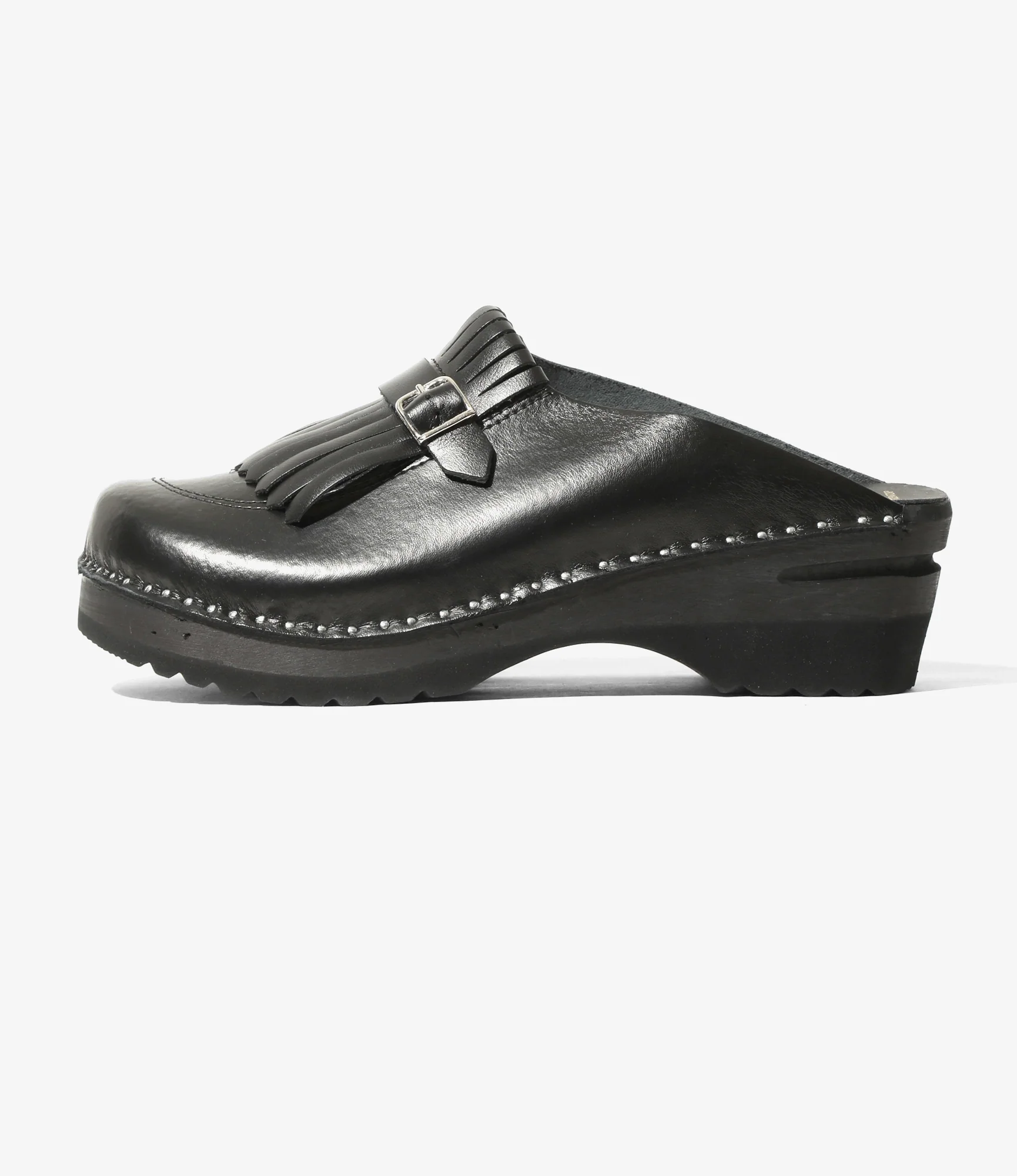 Needles x Troentorp - Kilt Fringe Clog - Black / Black Ideal - Image 4