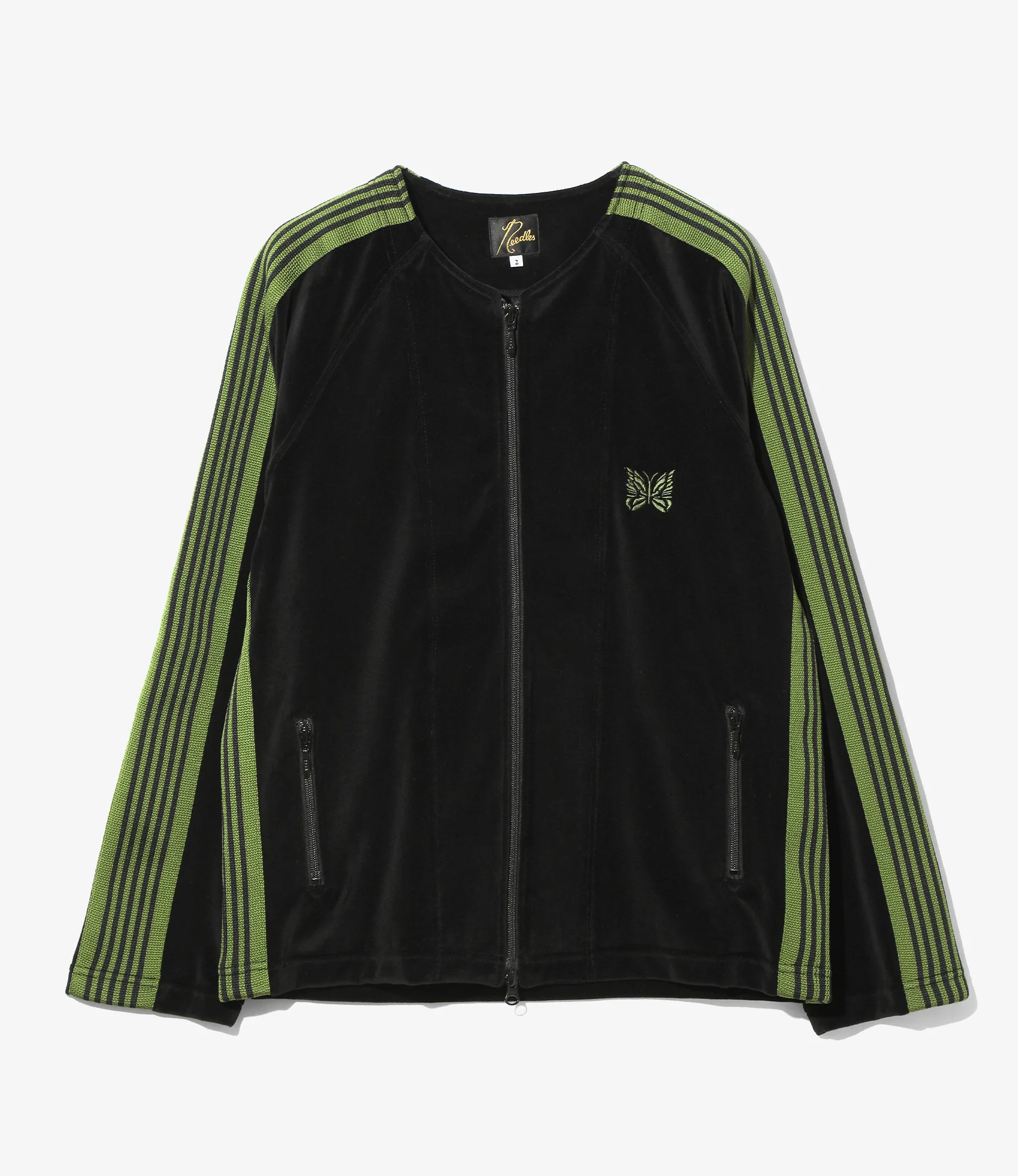 Nepenthes Special - Zipped Track Cardigan - Black - C/PE Velour