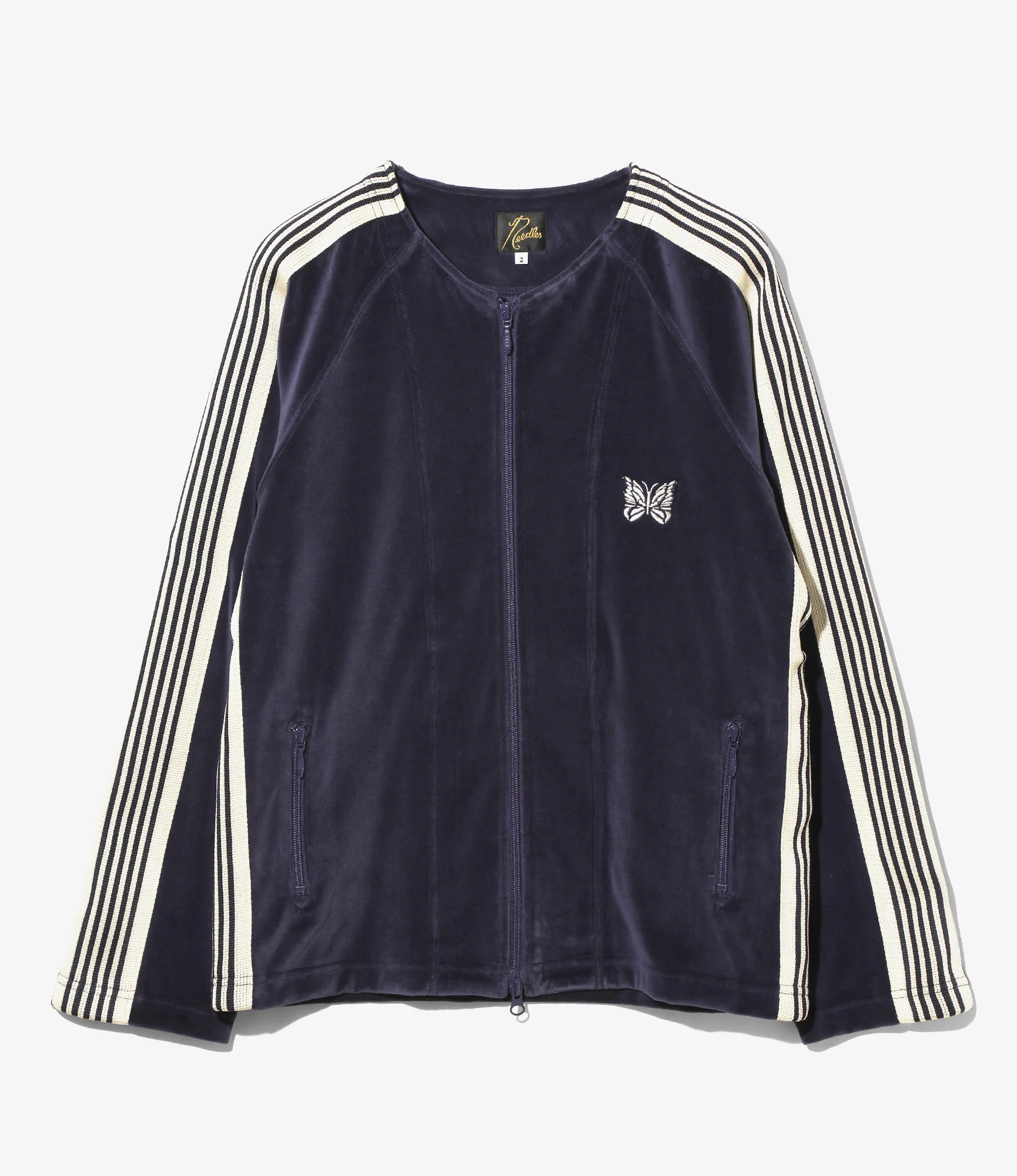 Nepenthes Special - Zipped Track Cardigan - Navy - C/PE Velour